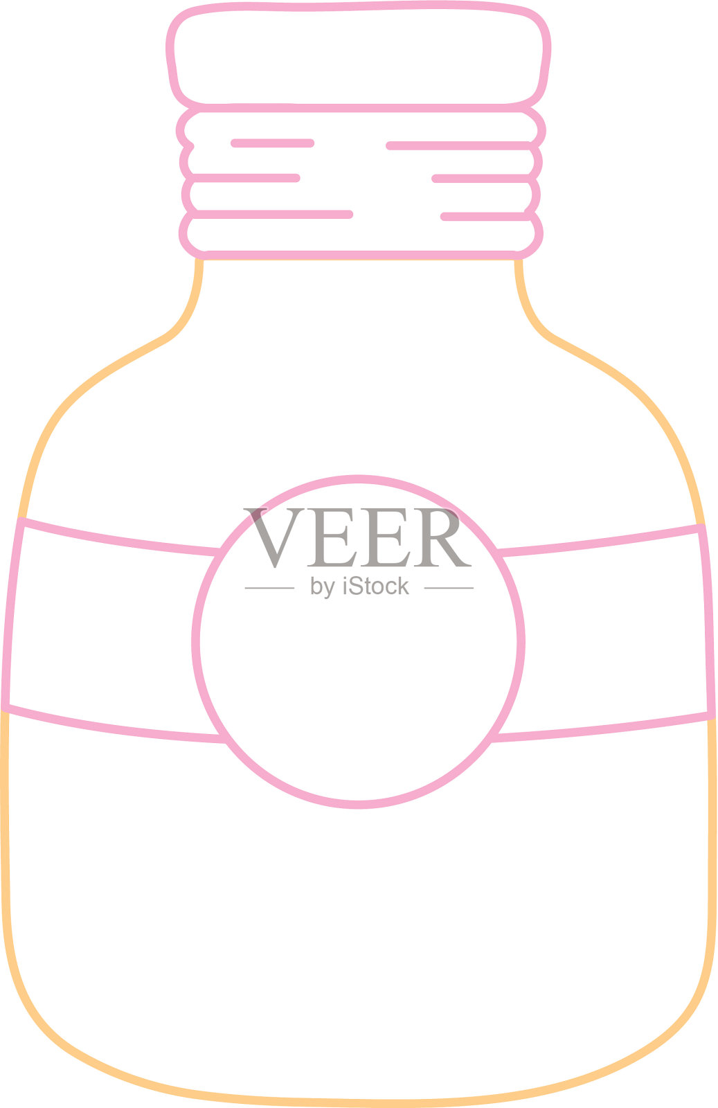 彩色线泥瓦匠玻璃与圆形贴纸风格设计元素图片