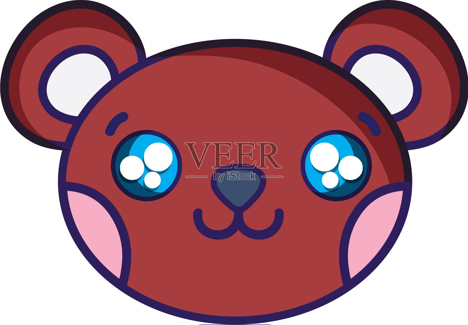 快乐的熊头可爱的动物设计元素图片