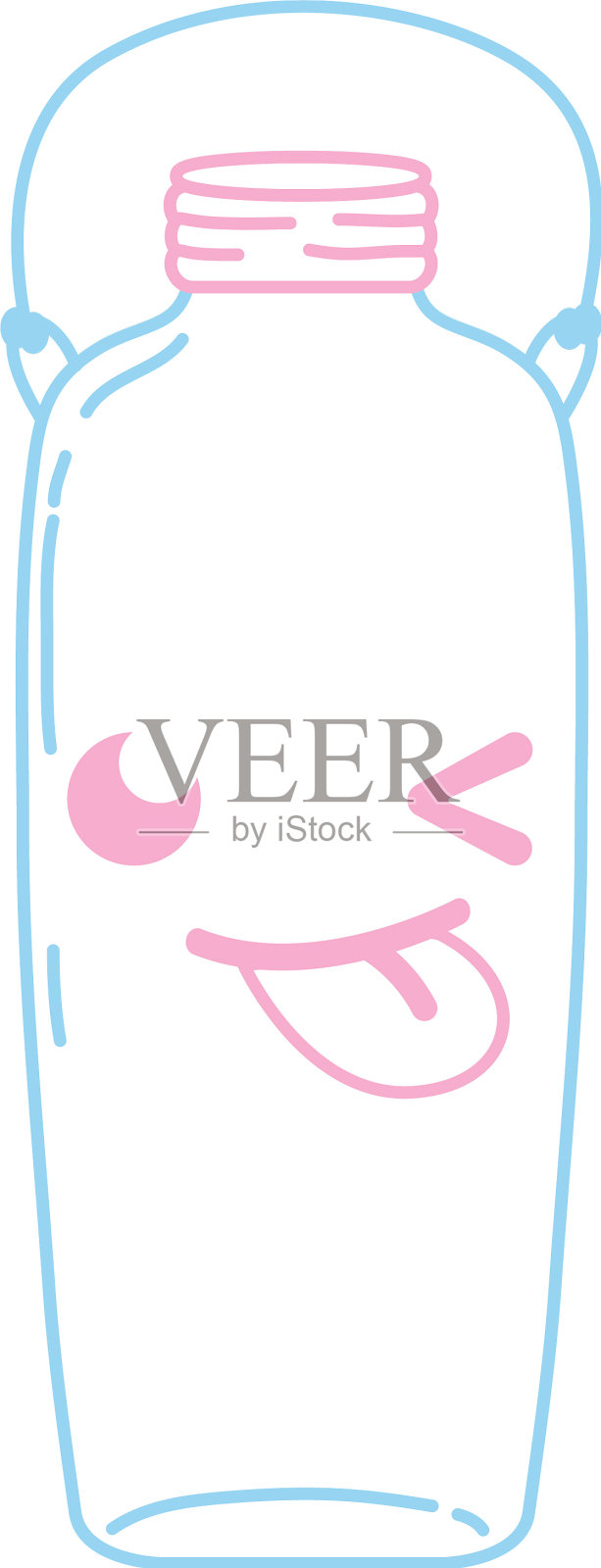 彩色线滑稽泥瓦匠玻璃与钢丝手柄设计元素图片