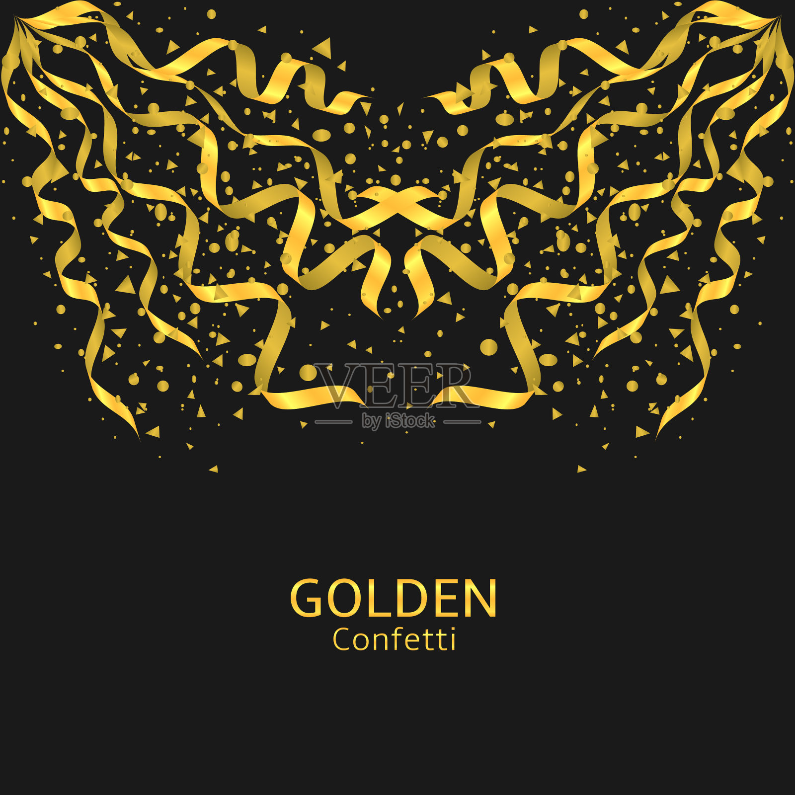 金色的五彩纸屑背景插画图片素材