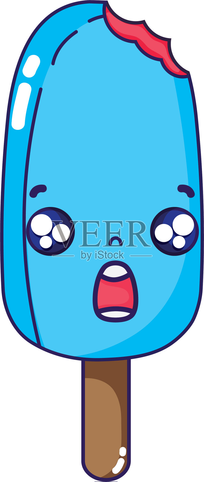 惊喜椭圆冰棒棒卡哇伊设计元素图片