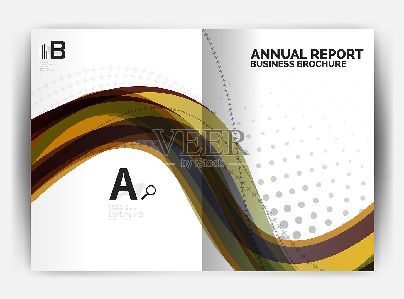 业务报告覆盖模板波设计模板素材