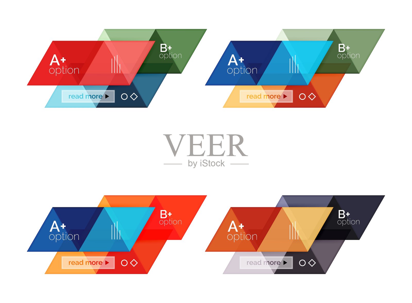 集三角形几何信息图设计模板素材