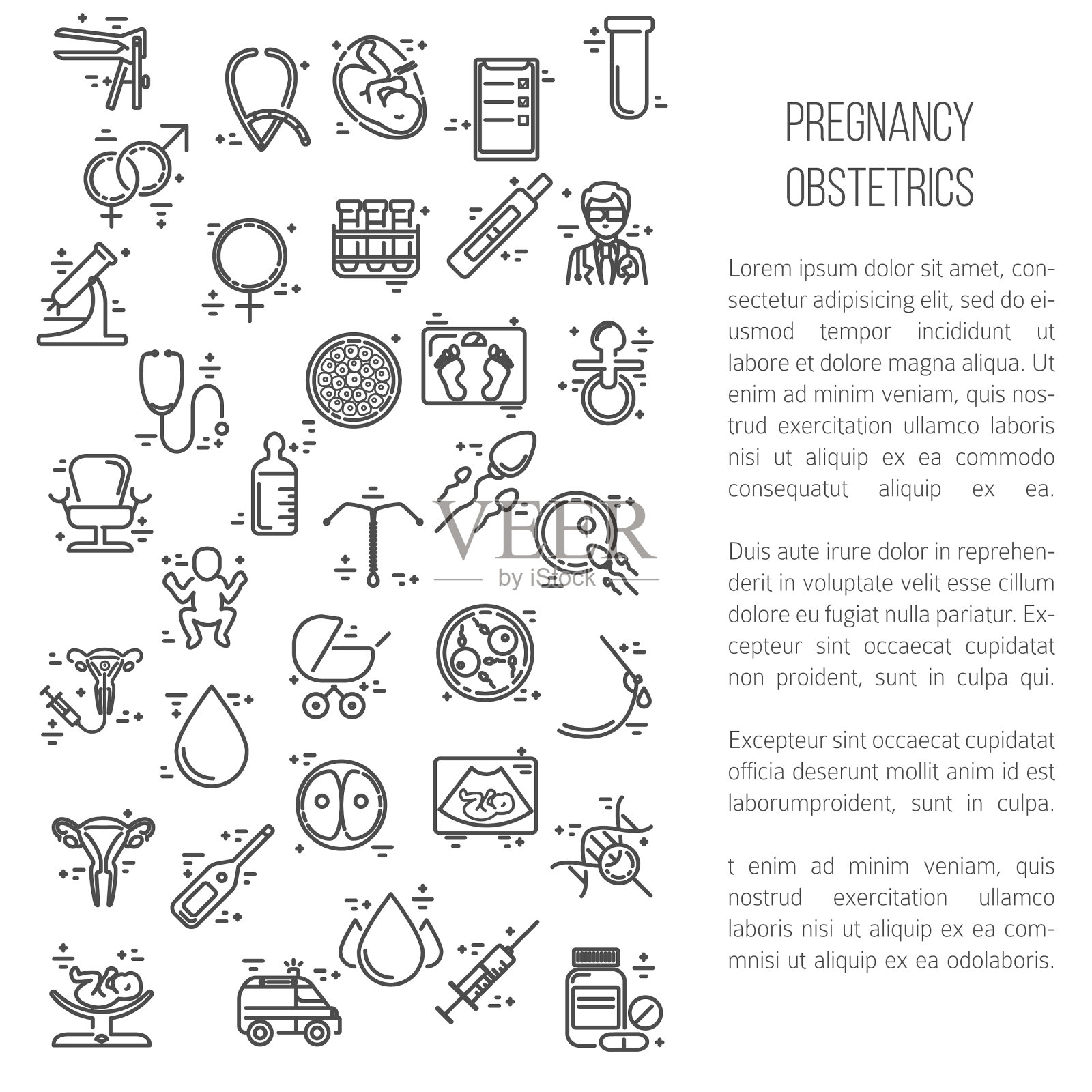 现代线条风格设计卡片或海报模板插画图片素材