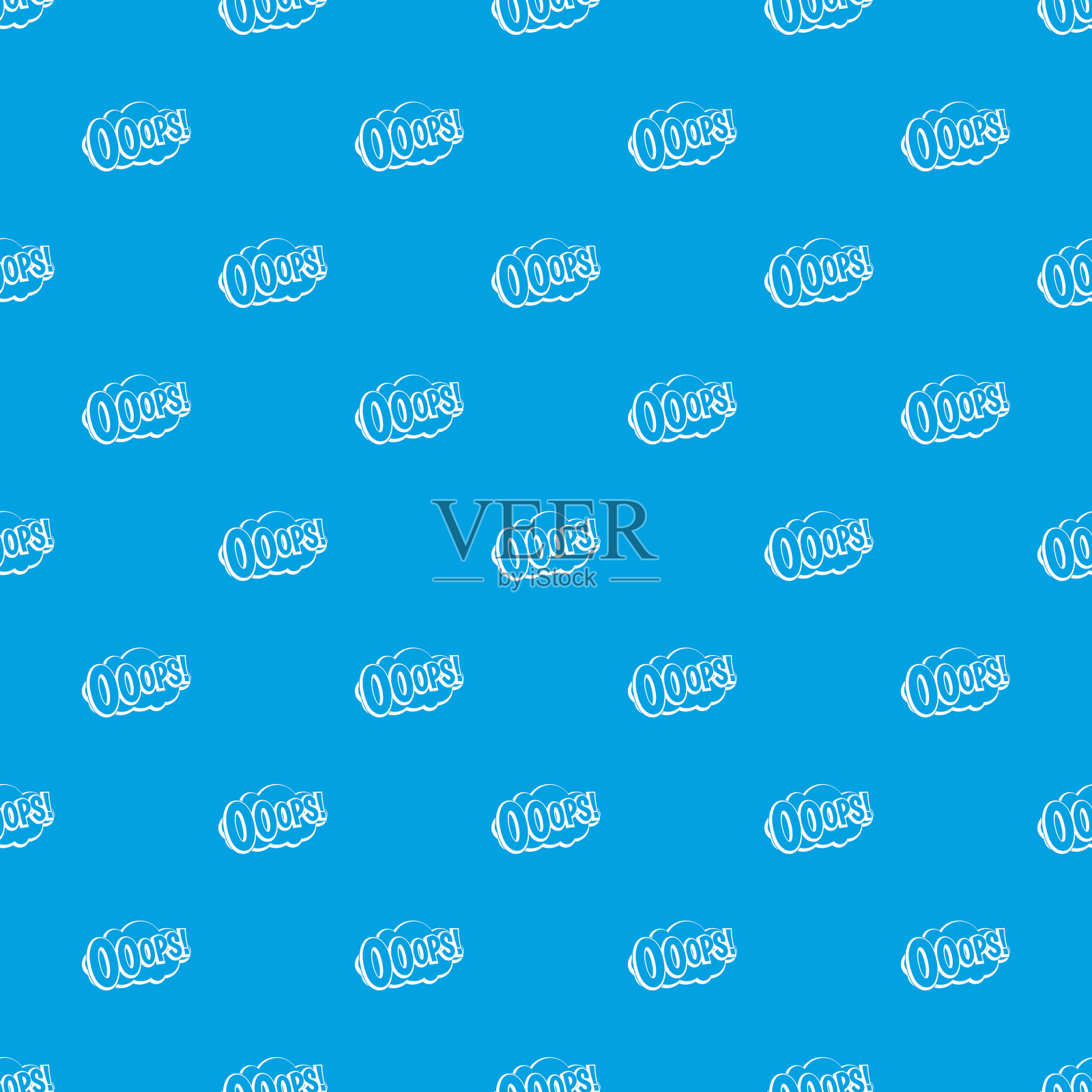 哦，漫画书爆炸图案，无缝蓝色插画图片素材