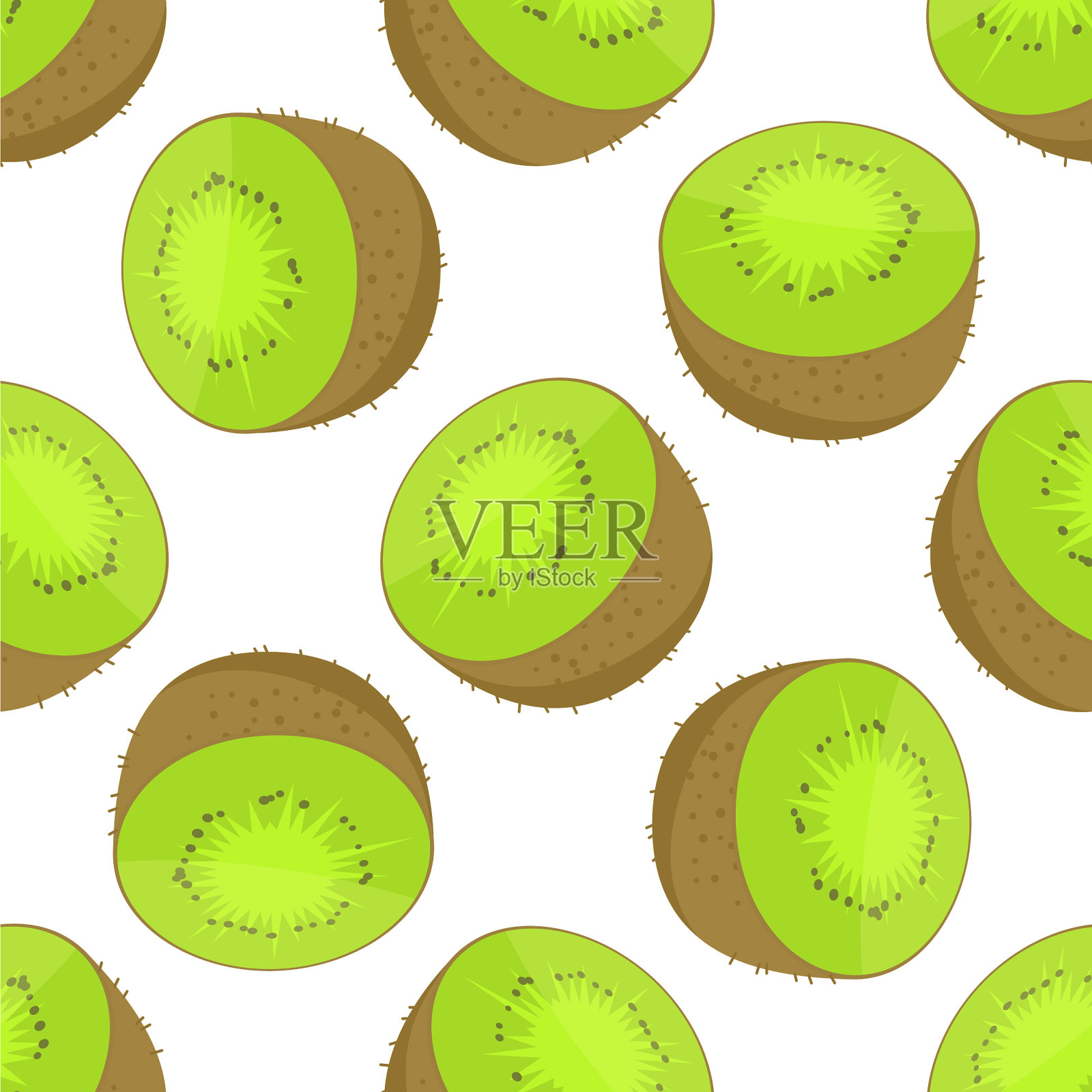 猕猴桃无缝图案插画图片素材