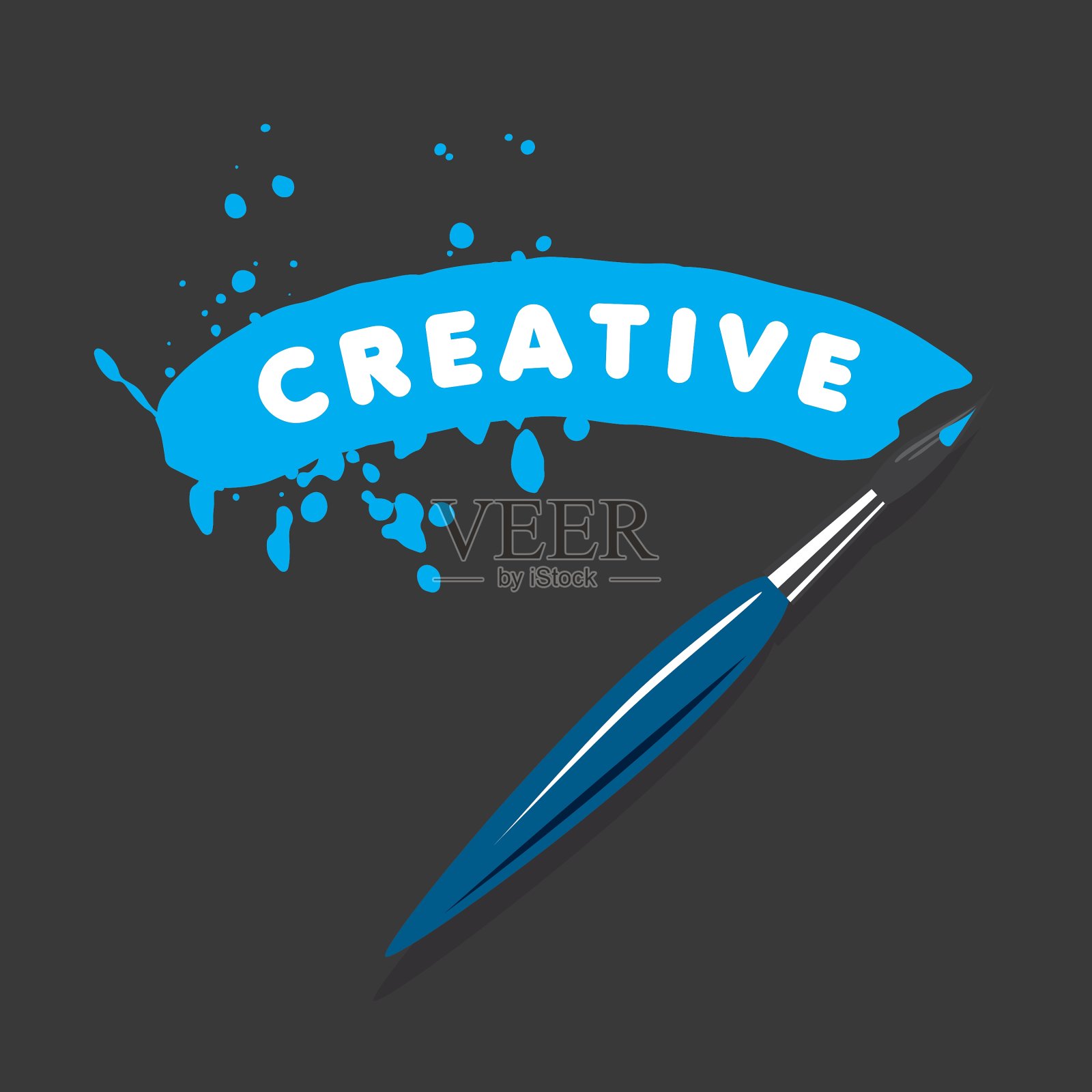 标志刷和油渍插画图片素材