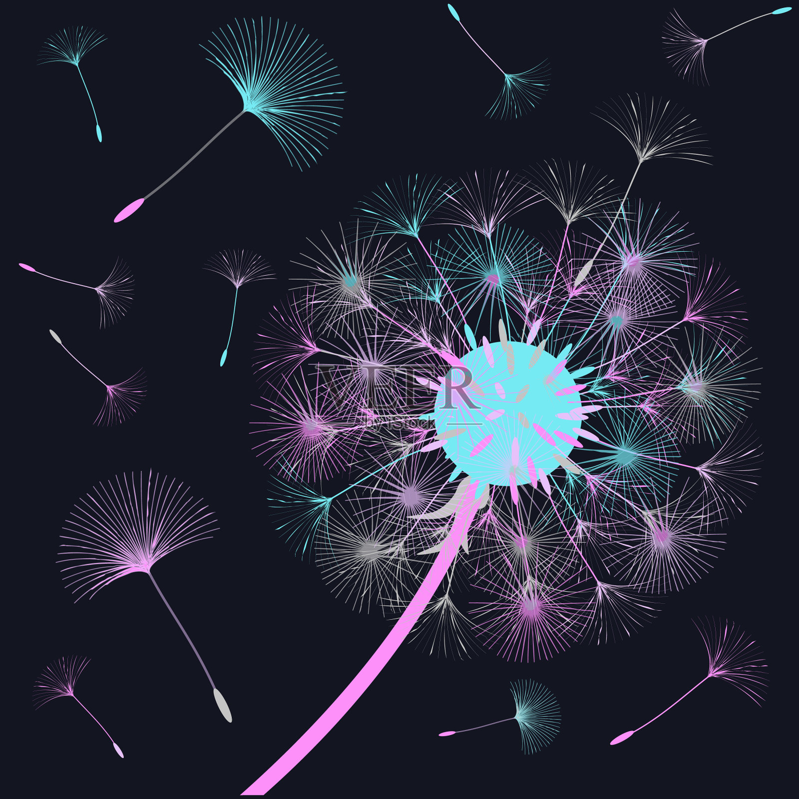 抽象的蒲公英背景设计插画图片素材