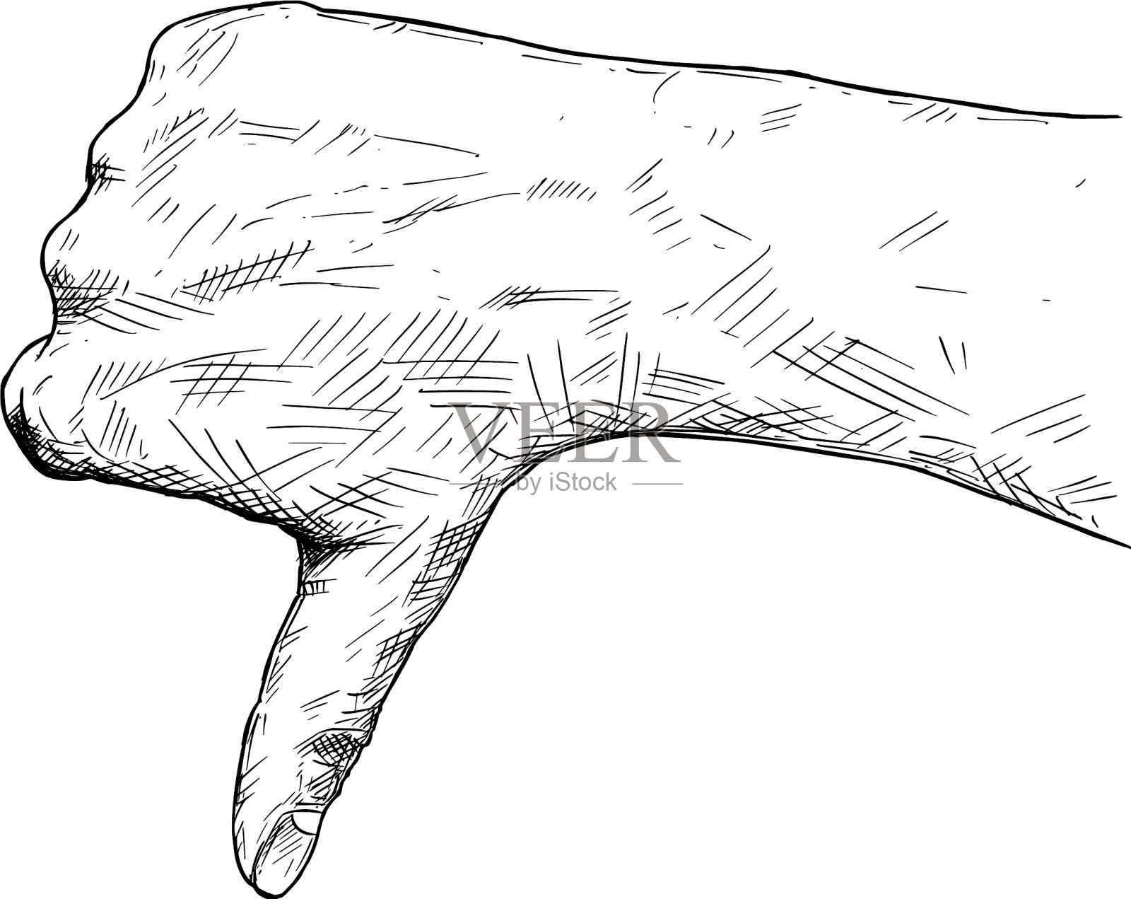 拇指向下手势的艺术或绘画插画图片素材