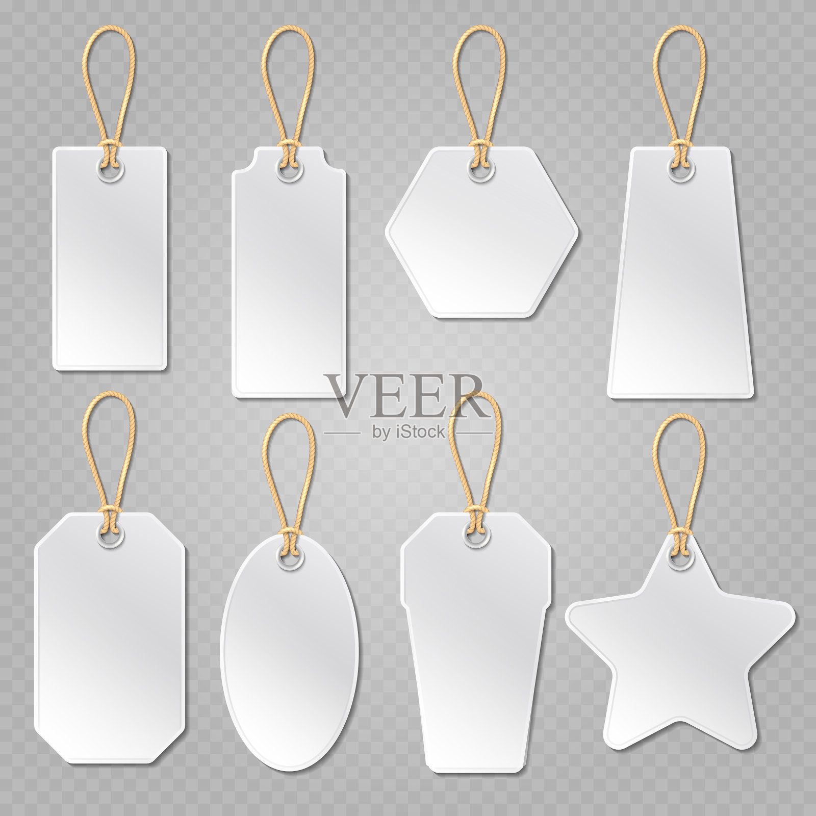 白色空白价格标签标签模板插画图片素材