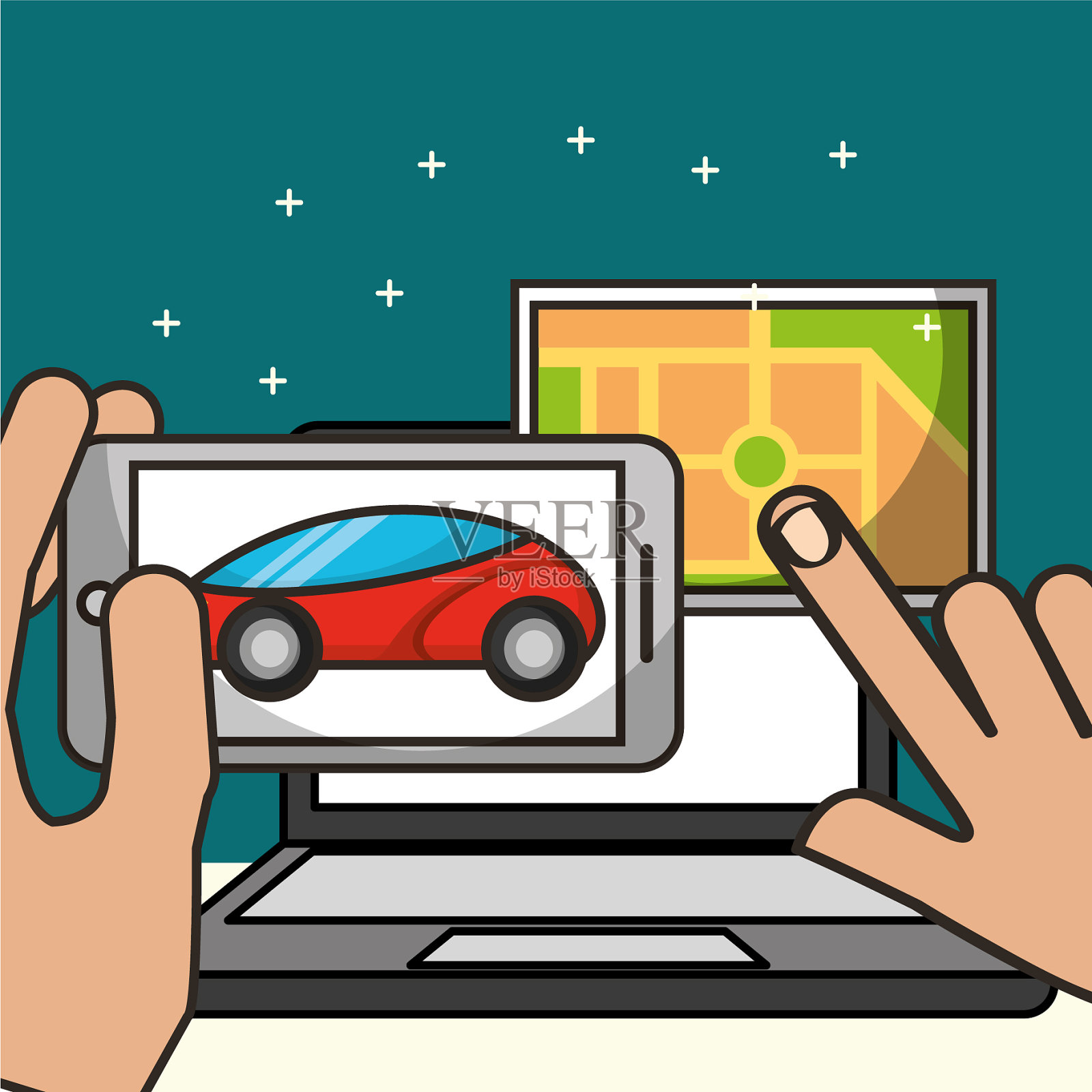 自主车的概念插画图片素材