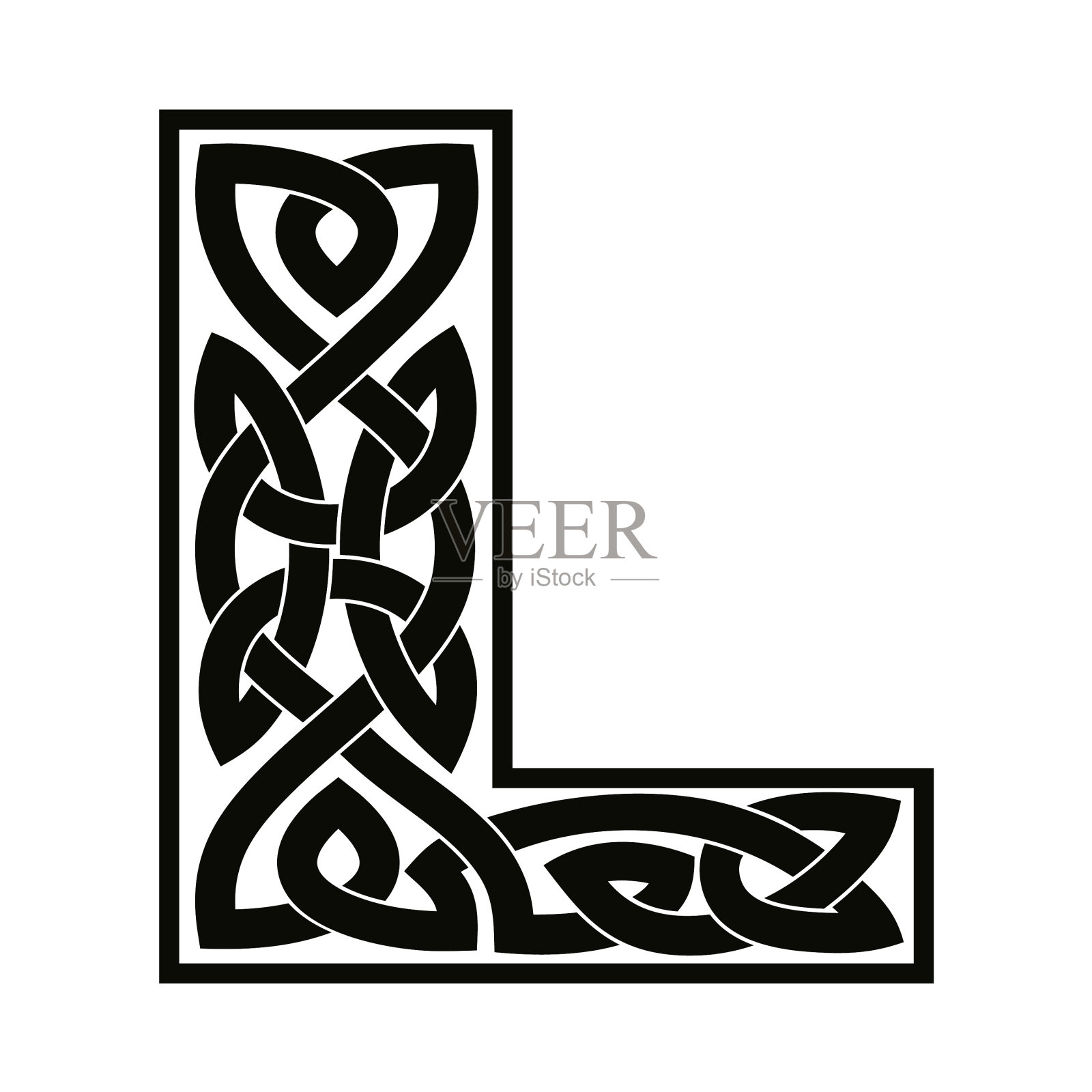 带有凯尔特装饰的字母设计元素图片