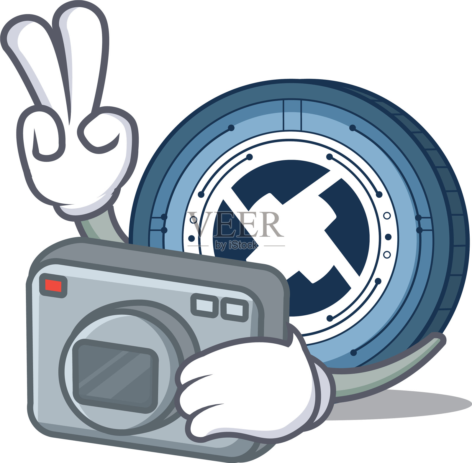 摄影师0x硬币吉祥物卡通设计元素图片