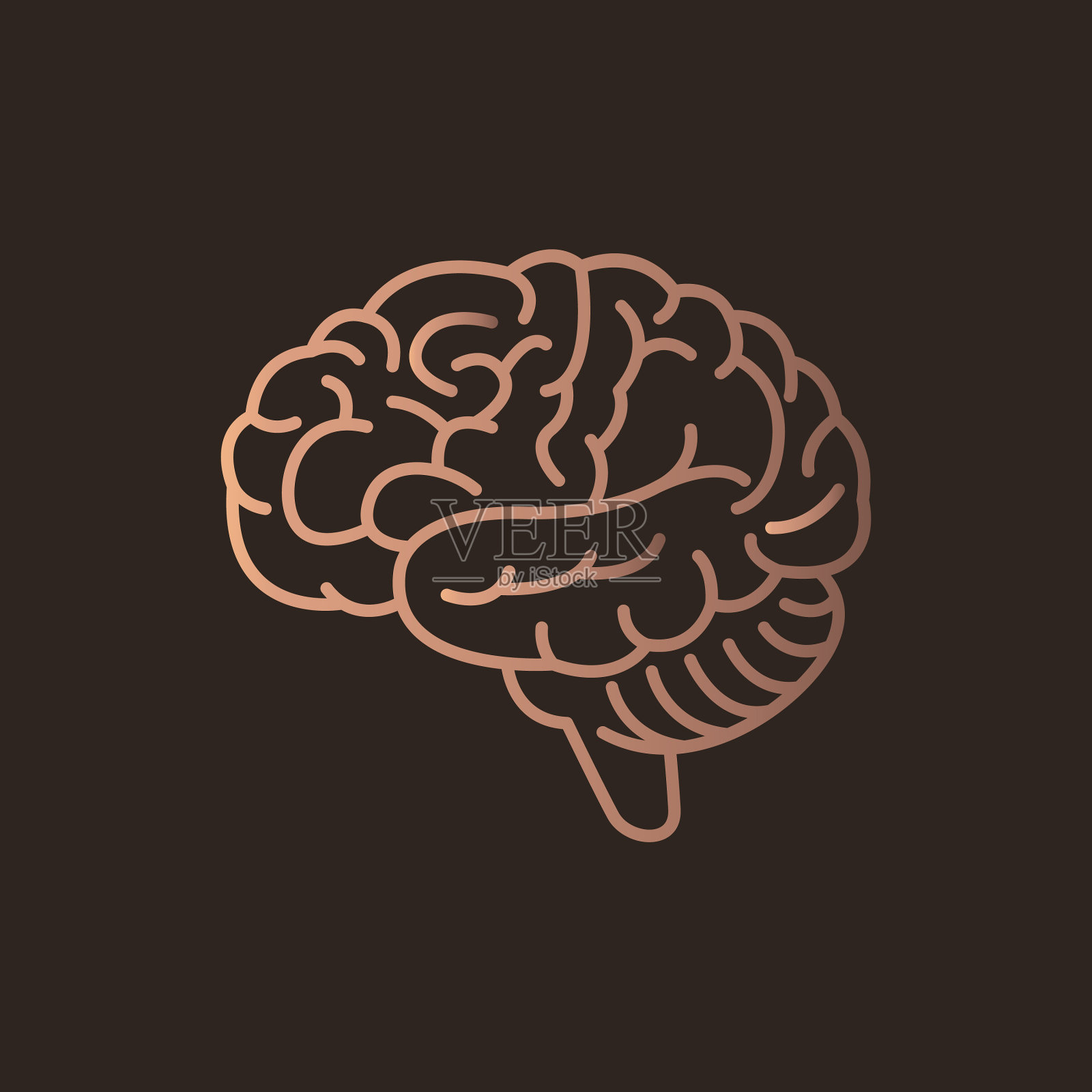 脑标志图标设计插画图片素材