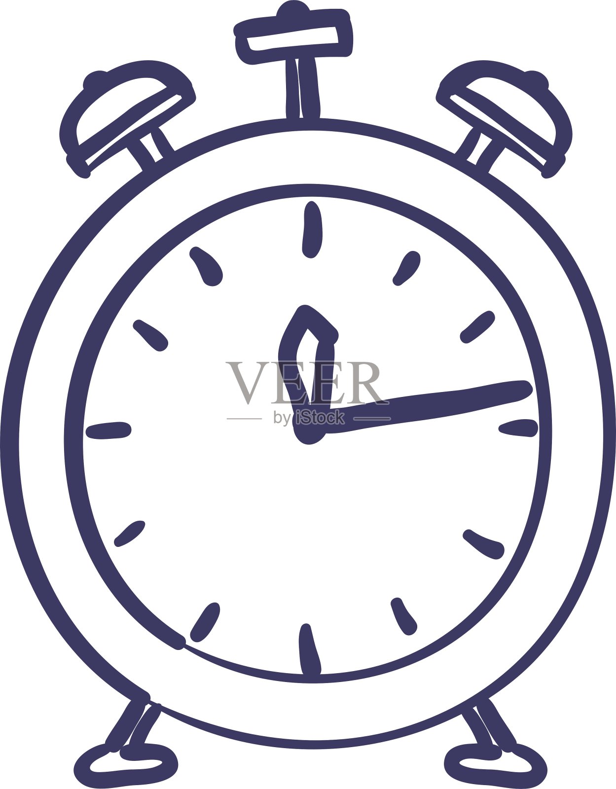 时钟闹钟时间绘制孤立图标插画图片素材