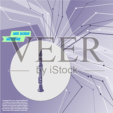 单簧管图标上的紫色抽象现代插画图片素材