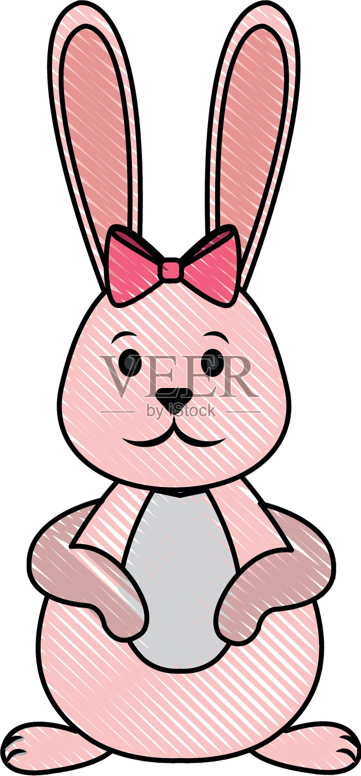 可爱的复活节兔子卡通设计元素图片