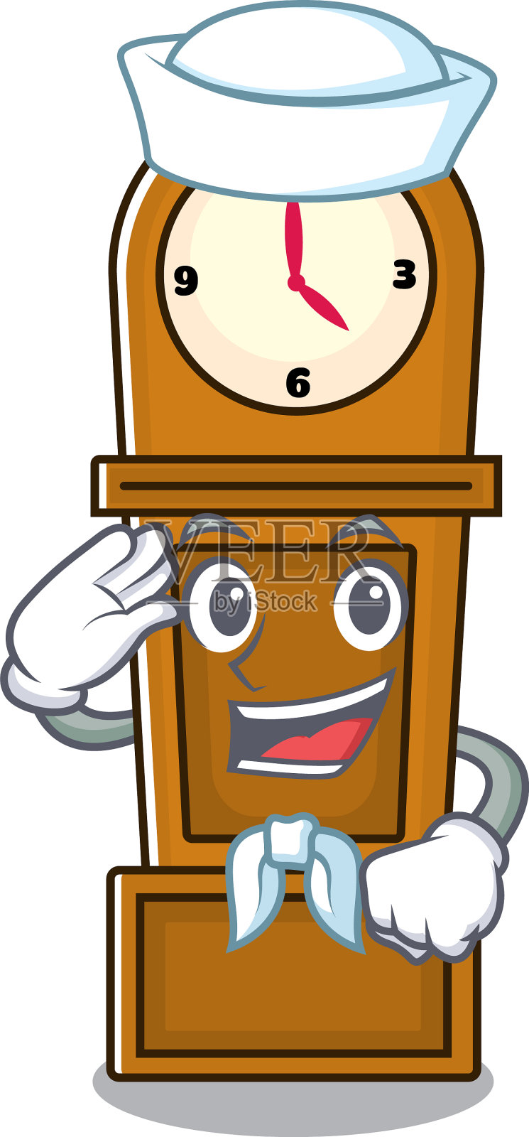 水手爷爷时钟人物卡通插画图片素材