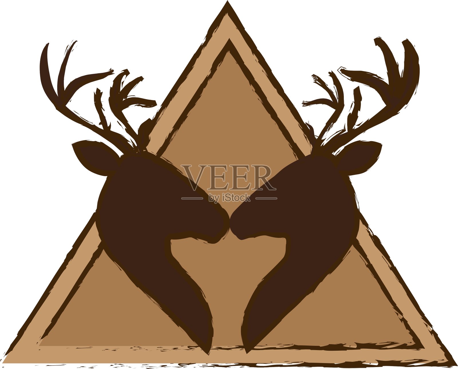 鹿会徽图标形象插画图片素材