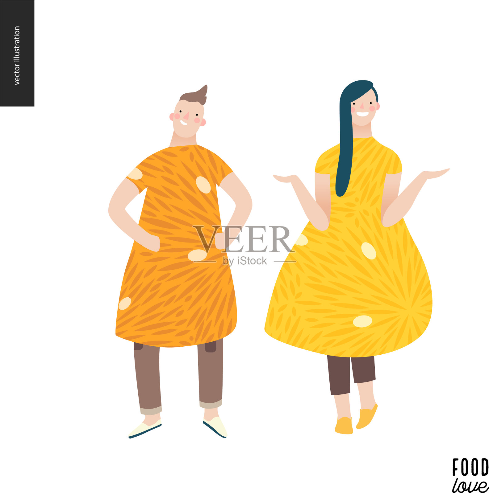 爱食物的人肖像插画图片素材