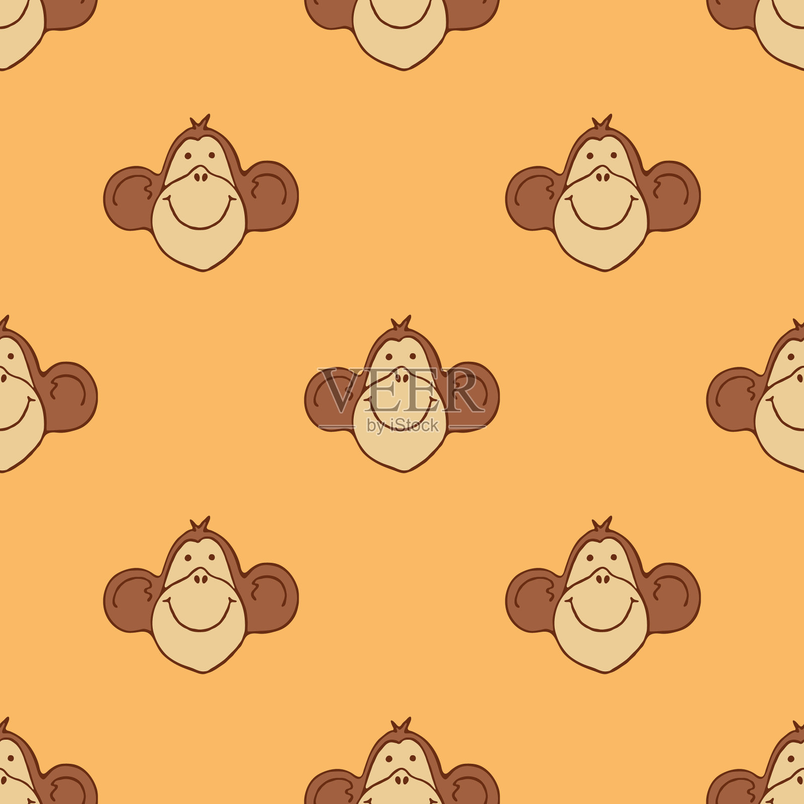 猴子的头模式插画图片素材