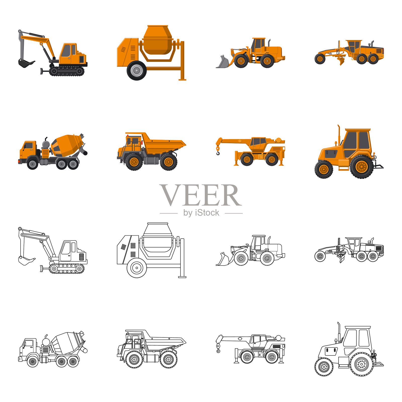 建筑标识设计及施工设置图标素材
