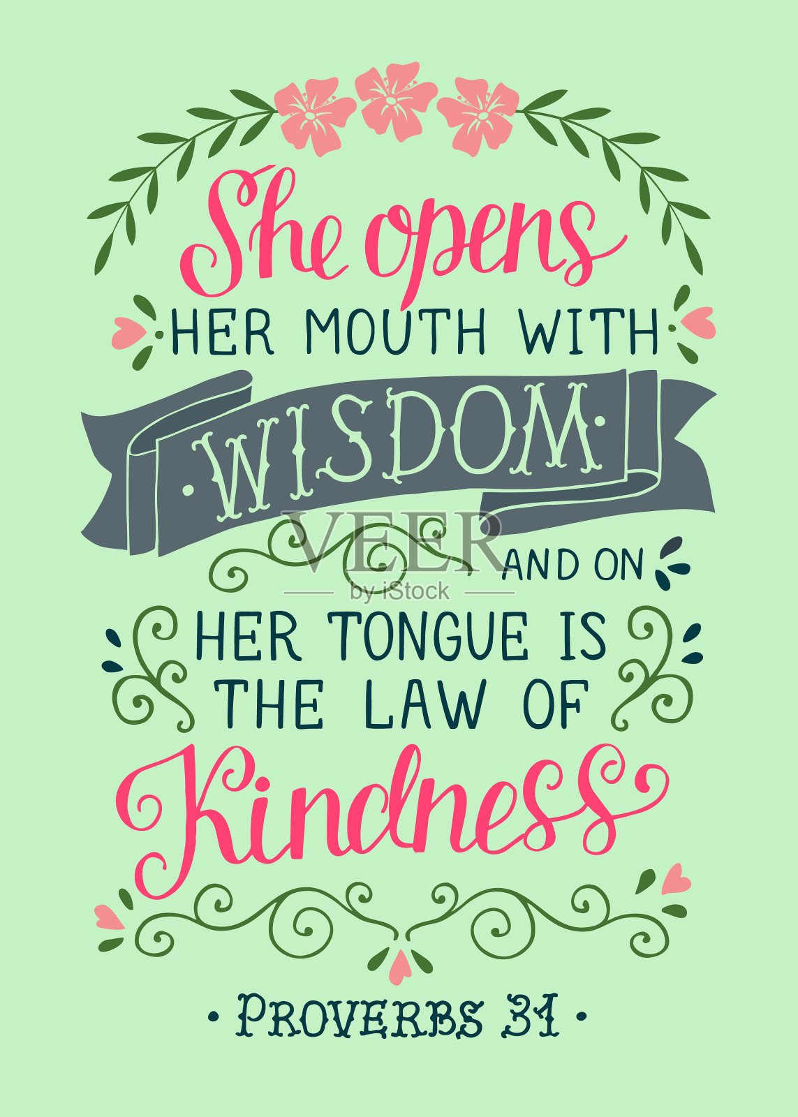 她打开她的手写圣经经文插画图片素材