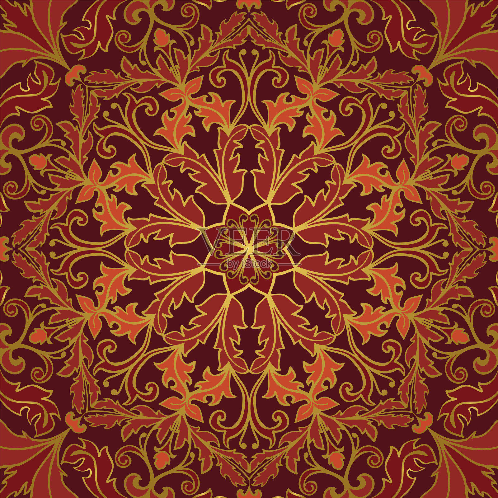 五颜六色的花卉图案插画图片素材