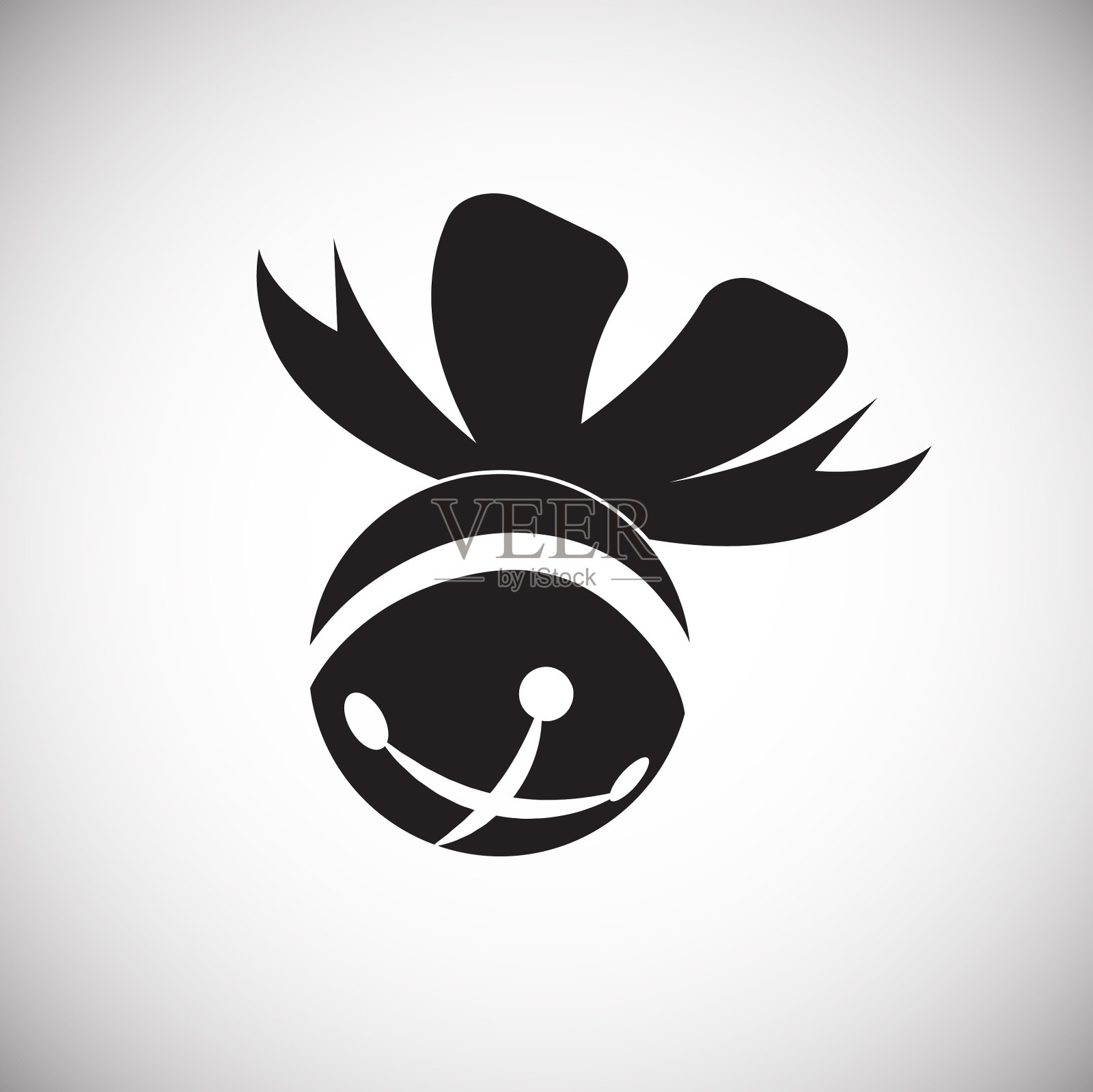 白色背景上的圣诞钟声插画图片素材