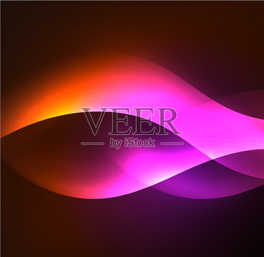 霓虹灯照亮波插画图片素材