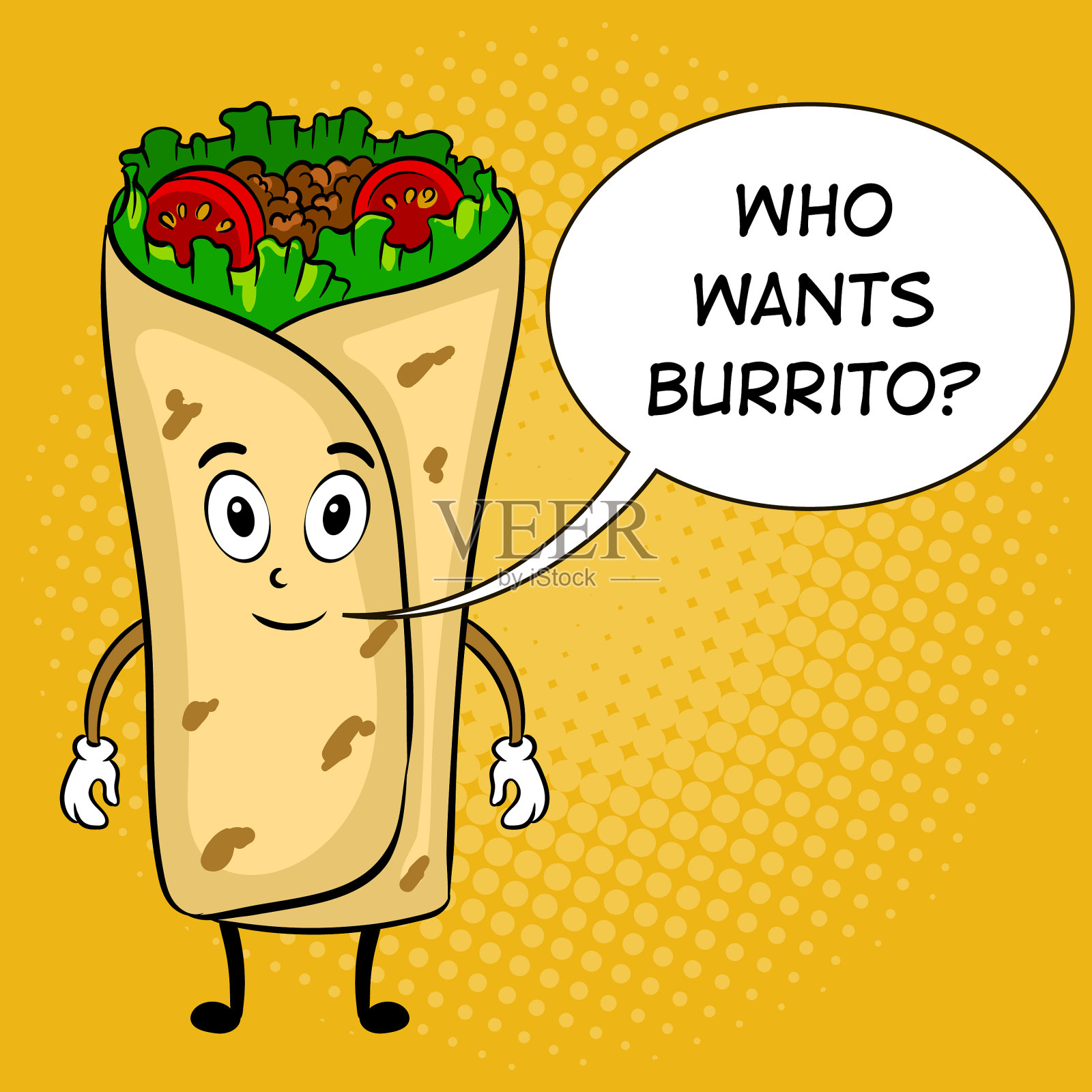 玉米煎饼卡通波普艺术插画图片素材