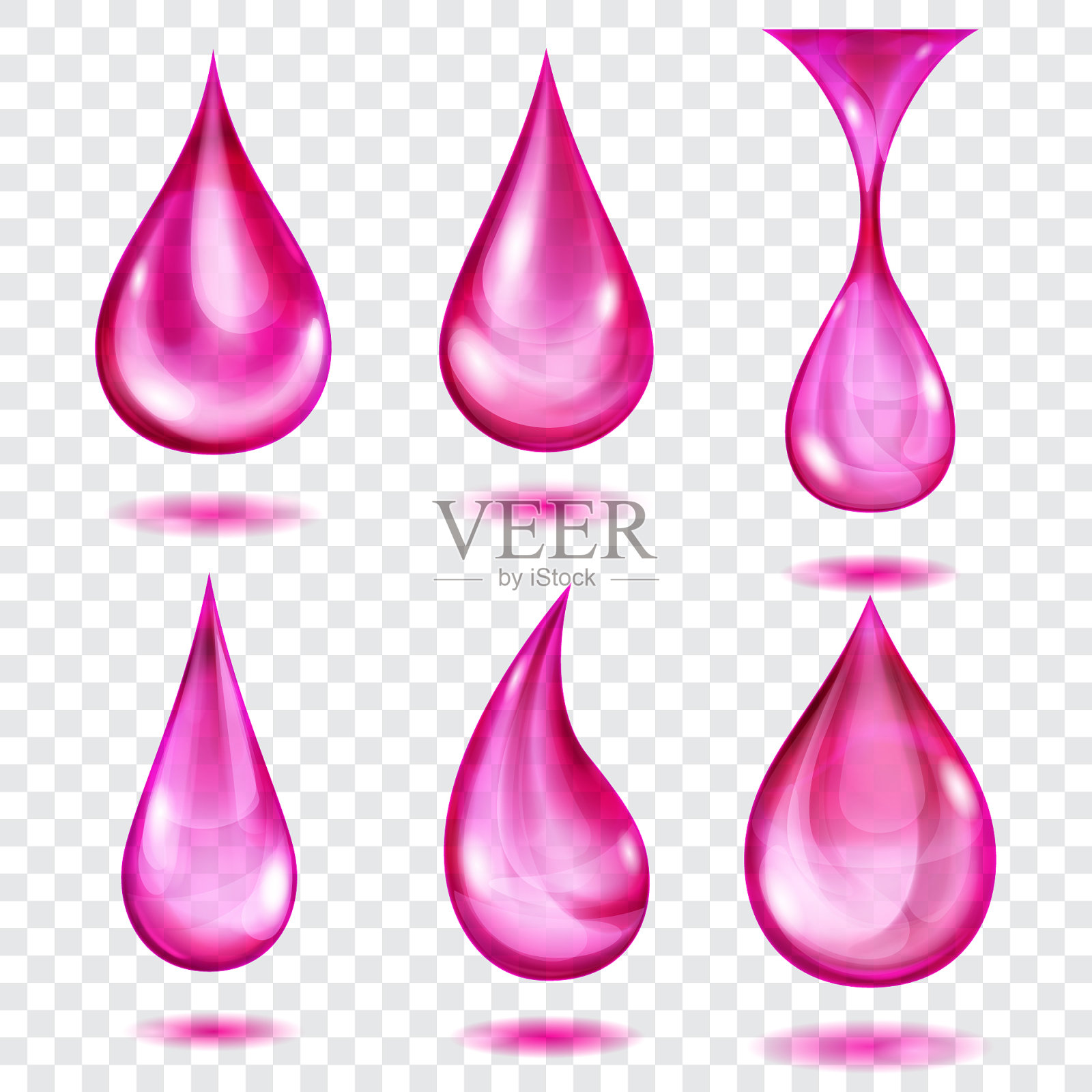 半透明的粉红色滴设计元素图片