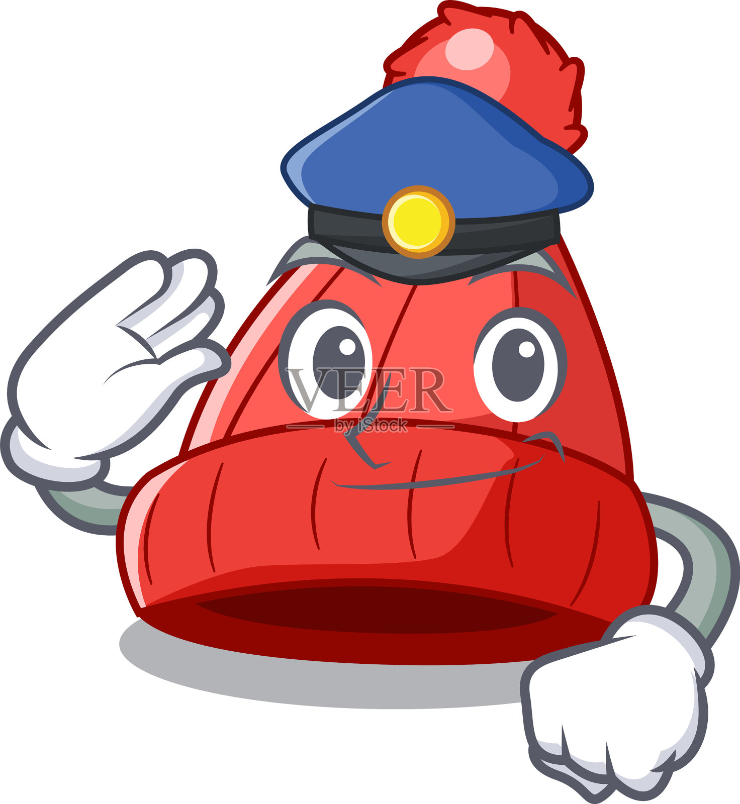 警察角色的冬季无檐帽设计元素图片