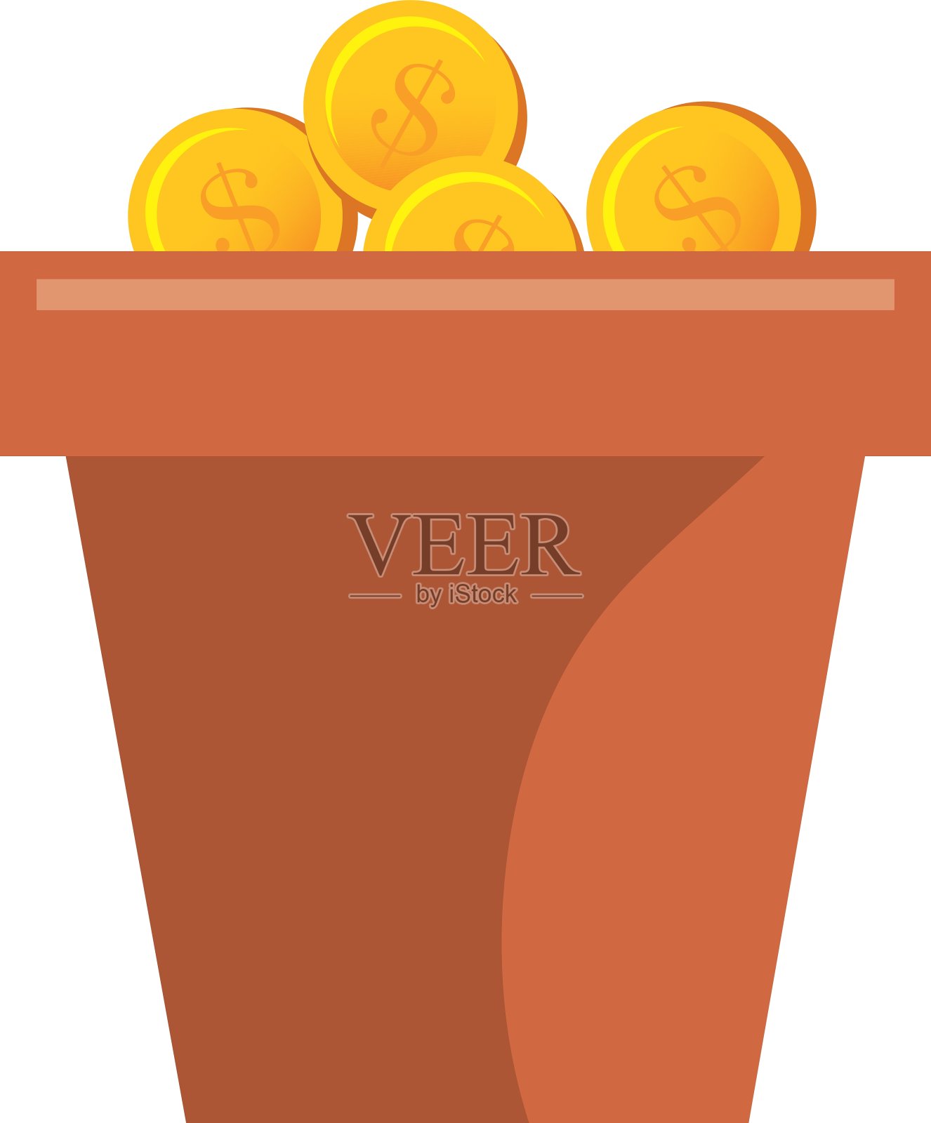 钱币钱树插画图片素材