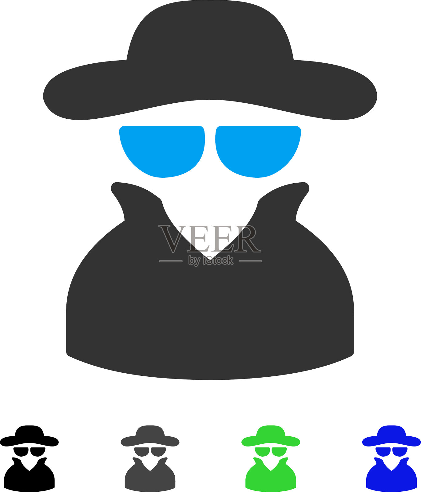 间谍平图标插画图片素材