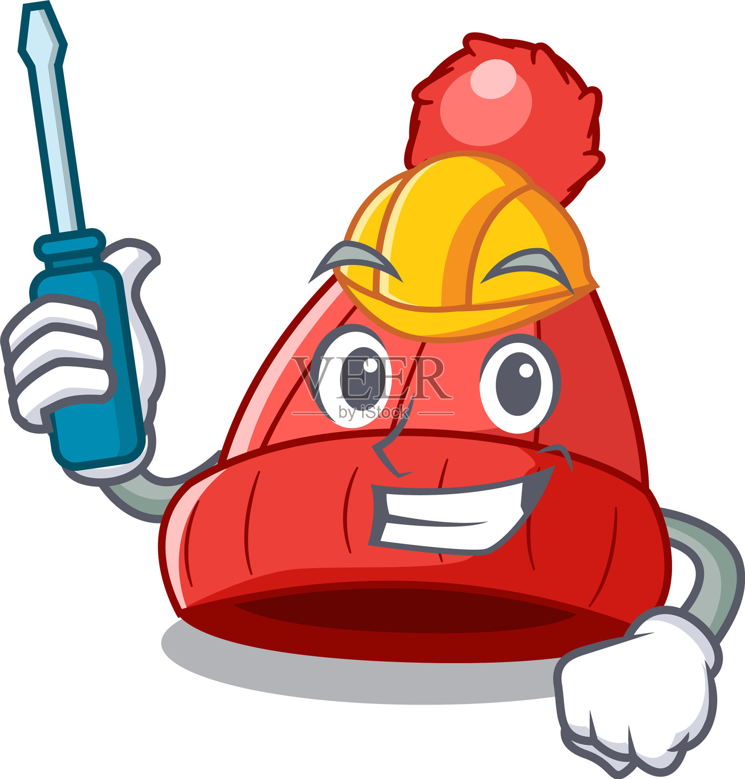 汽车无檐帽上孤立的吉祥物设计元素图片