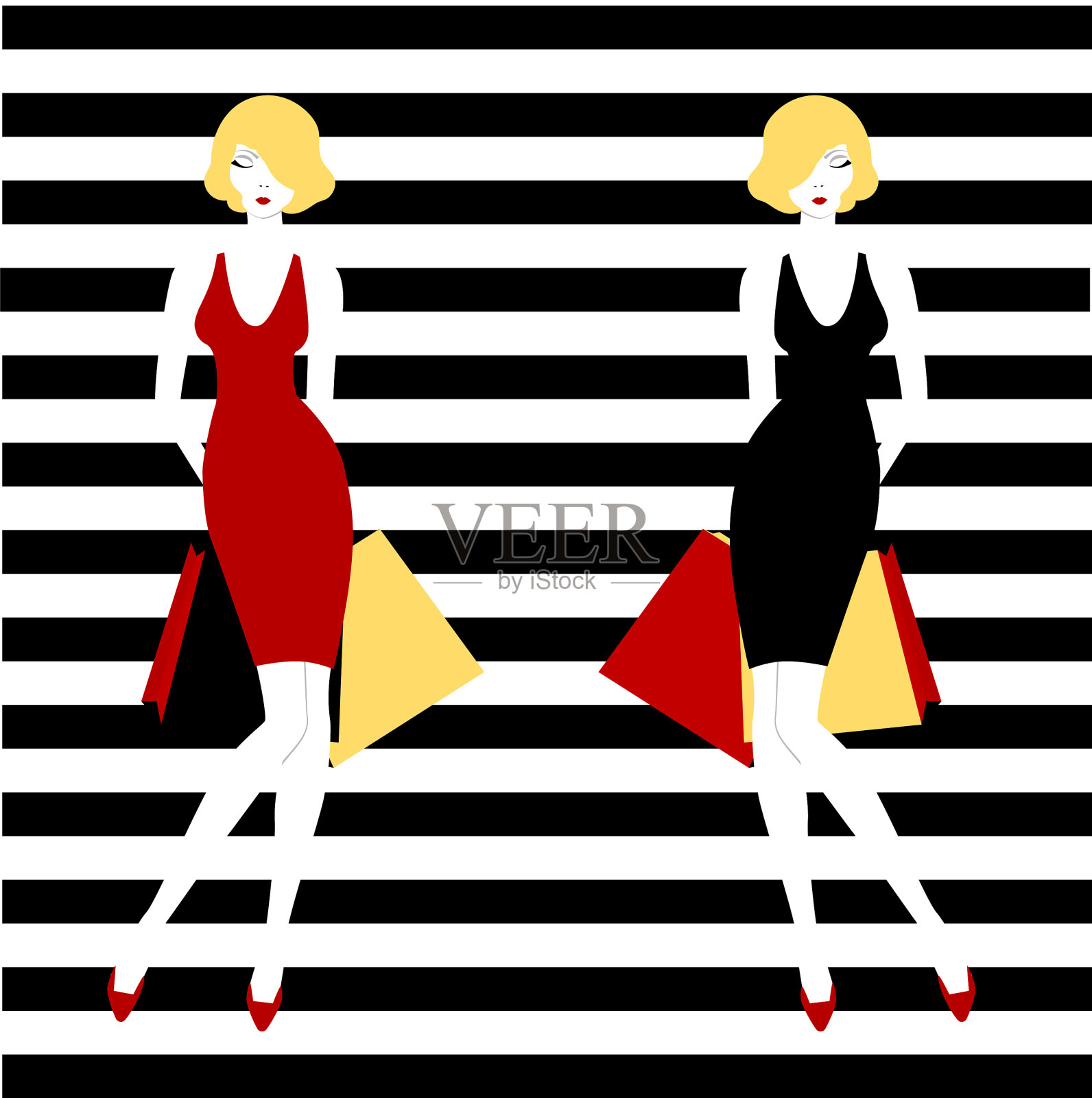 脱衣背景时尚女孩插画图片素材