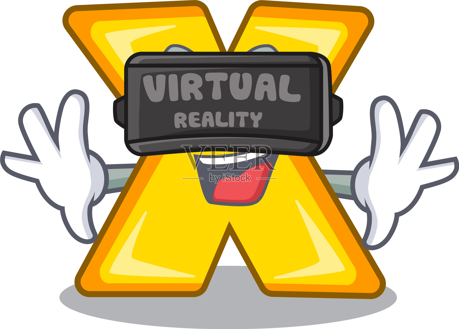 虚拟现实卡通相乘标志设计元素图片