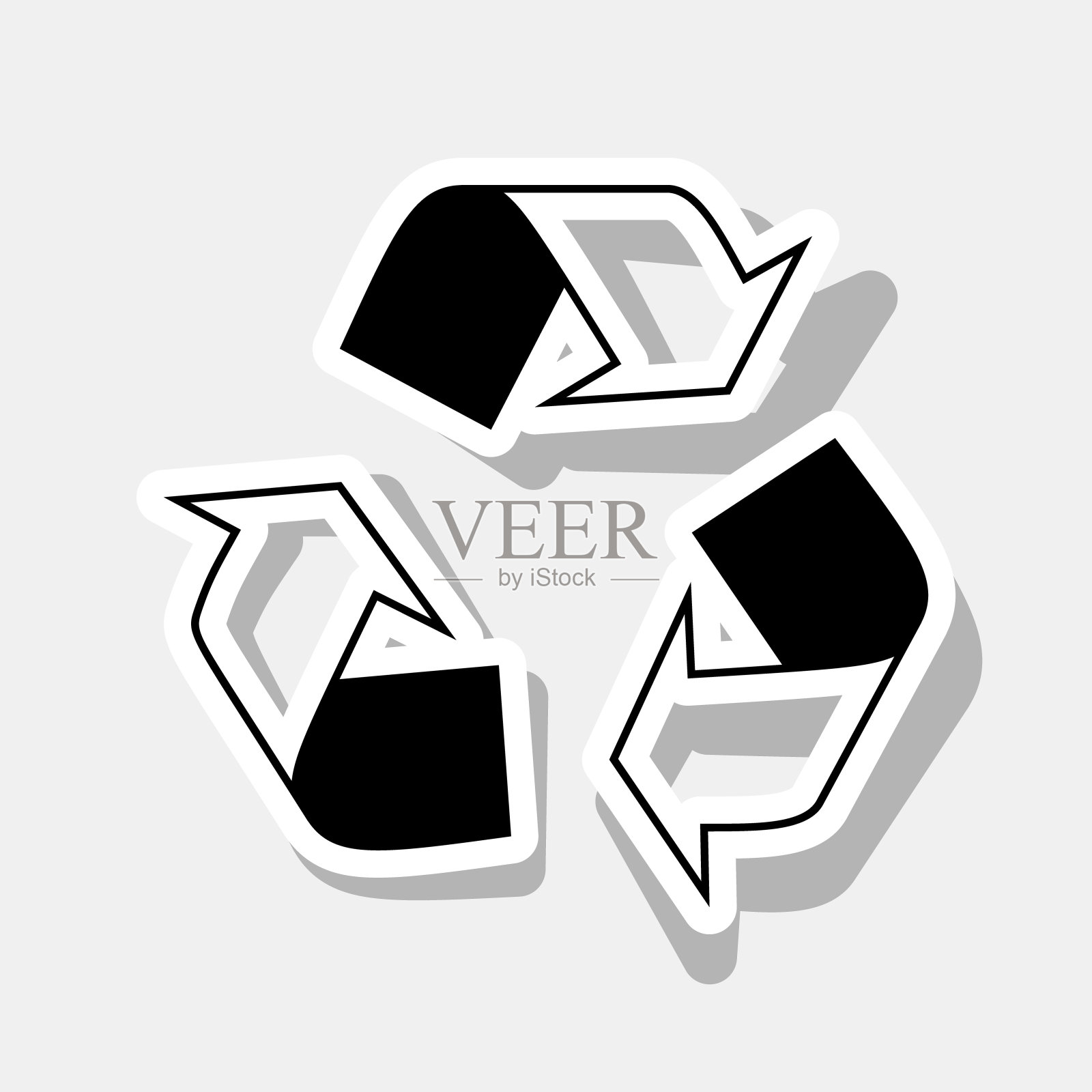 回收标志概念新年红色插画图片素材