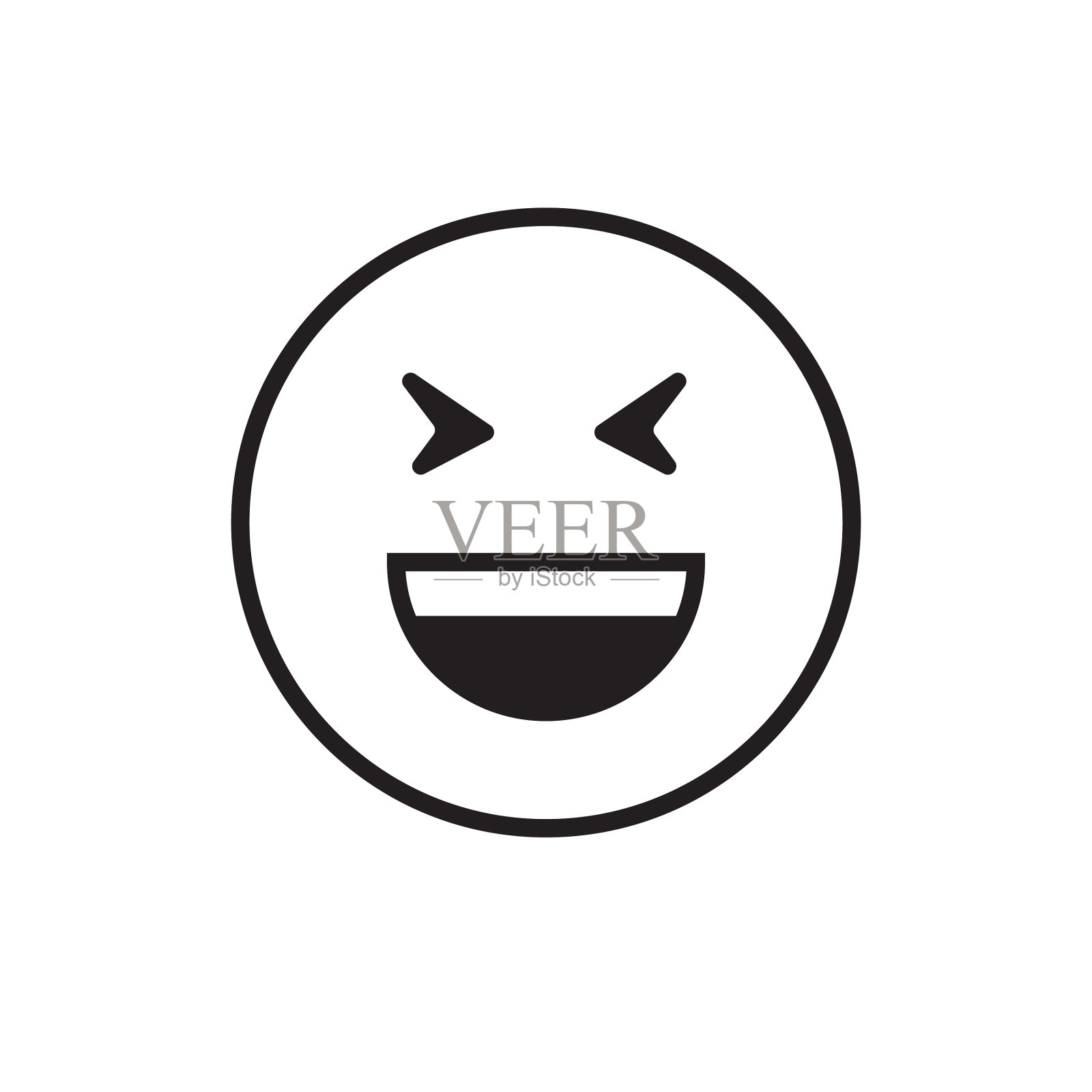 微笑的卡通脸笑积极的人的情绪设计元素图片