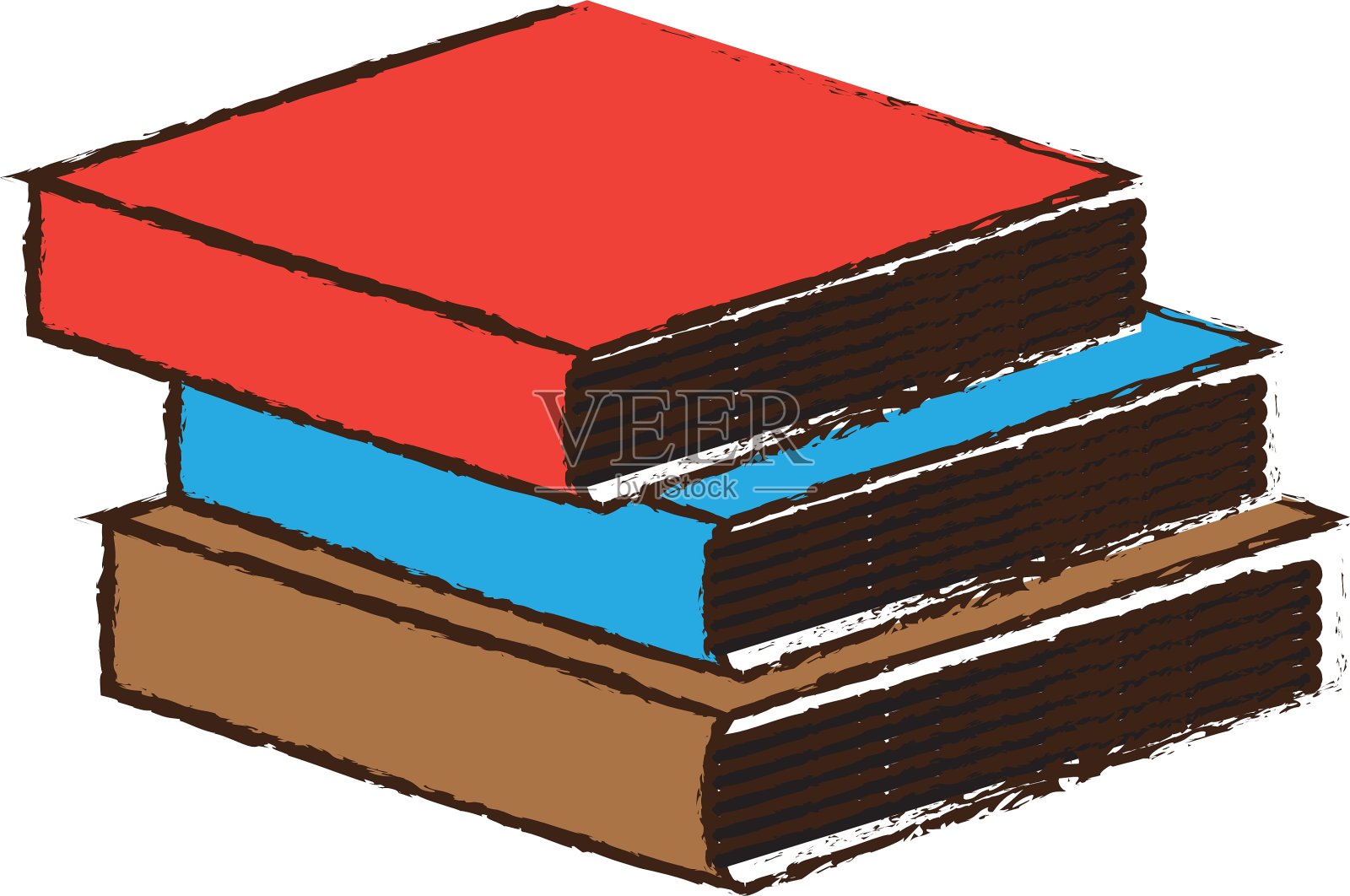 书堆图标形象插画图片素材