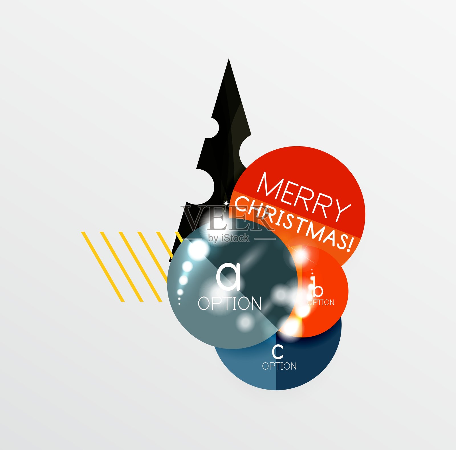 圣诞节和新年销售贴纸模板插画图片素材