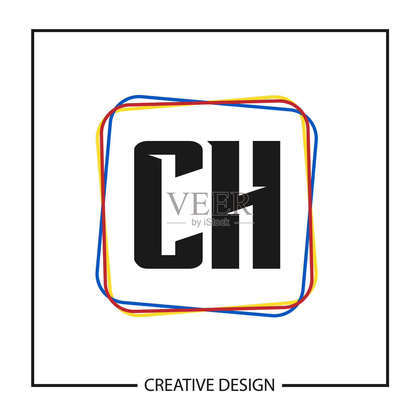 首字母ch标志模板设计插画图片素材