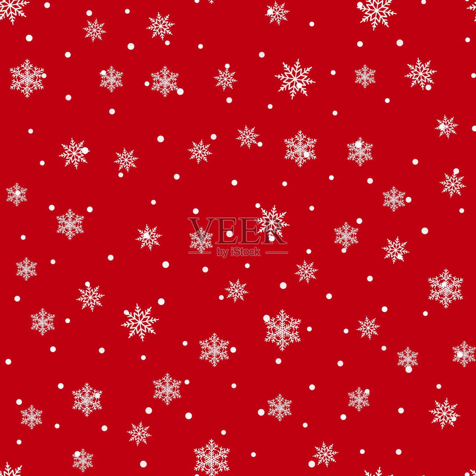 无缝图案与飘落的雪花插画图片素材