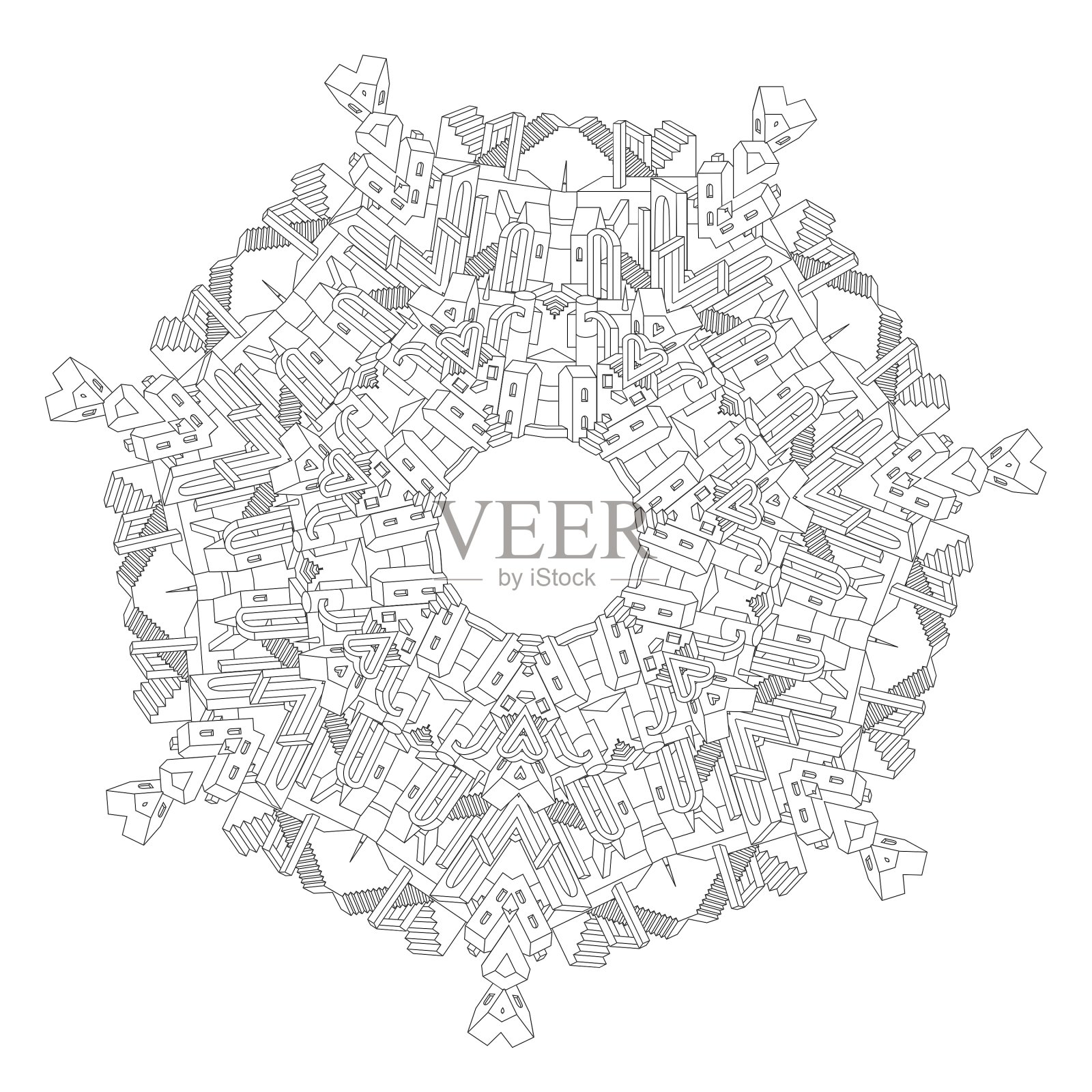 童话中的装饰城堡插画图片素材