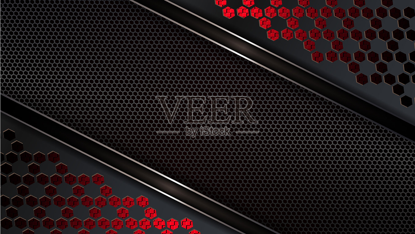 几何黑红色纹理设计与框架插画图片素材