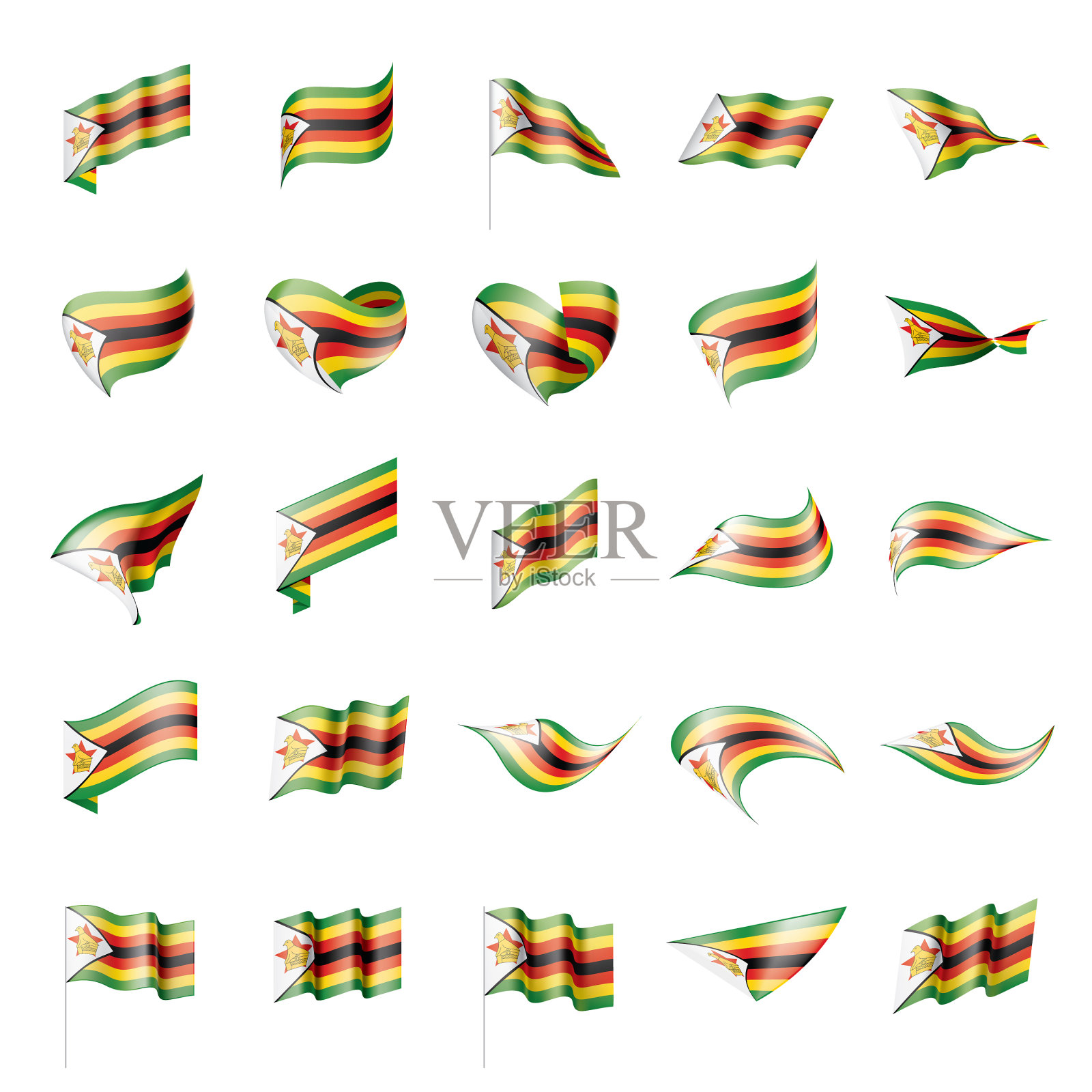 津巴布韦的旗帜插画图片素材