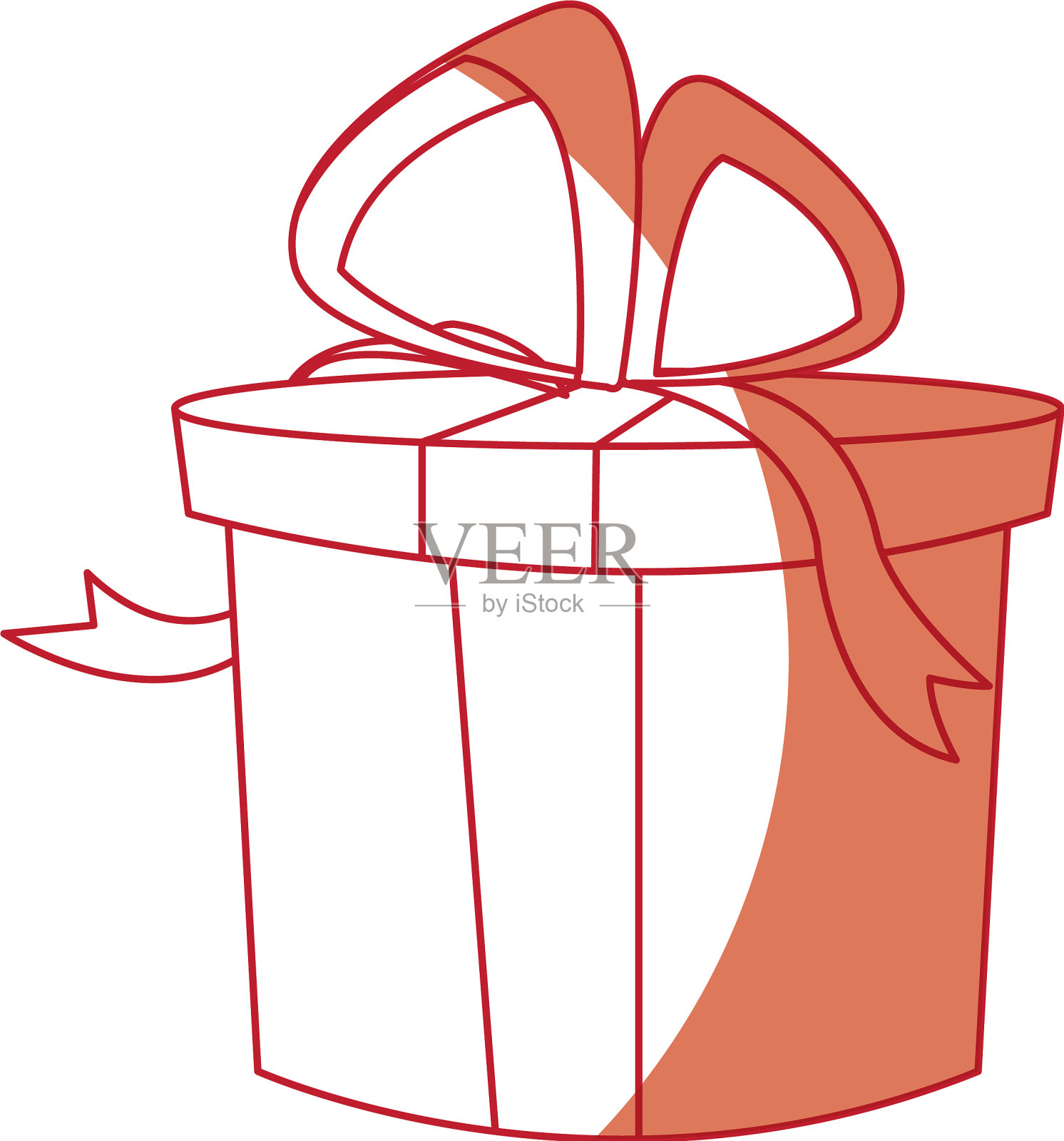 圣诞礼盒蝴蝶结丝带装饰插画图片素材