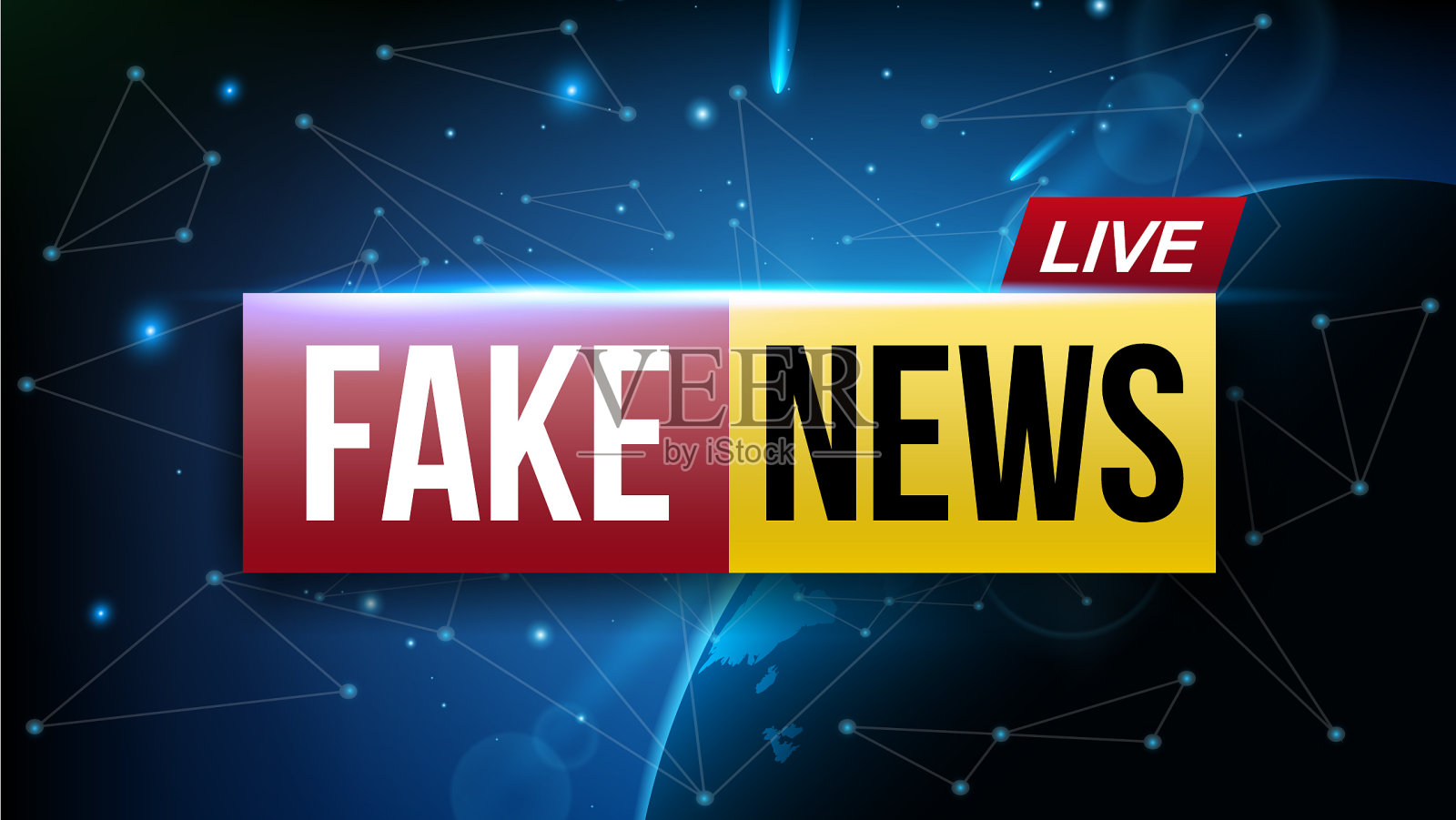 假新闻直播的创意插画图片素材