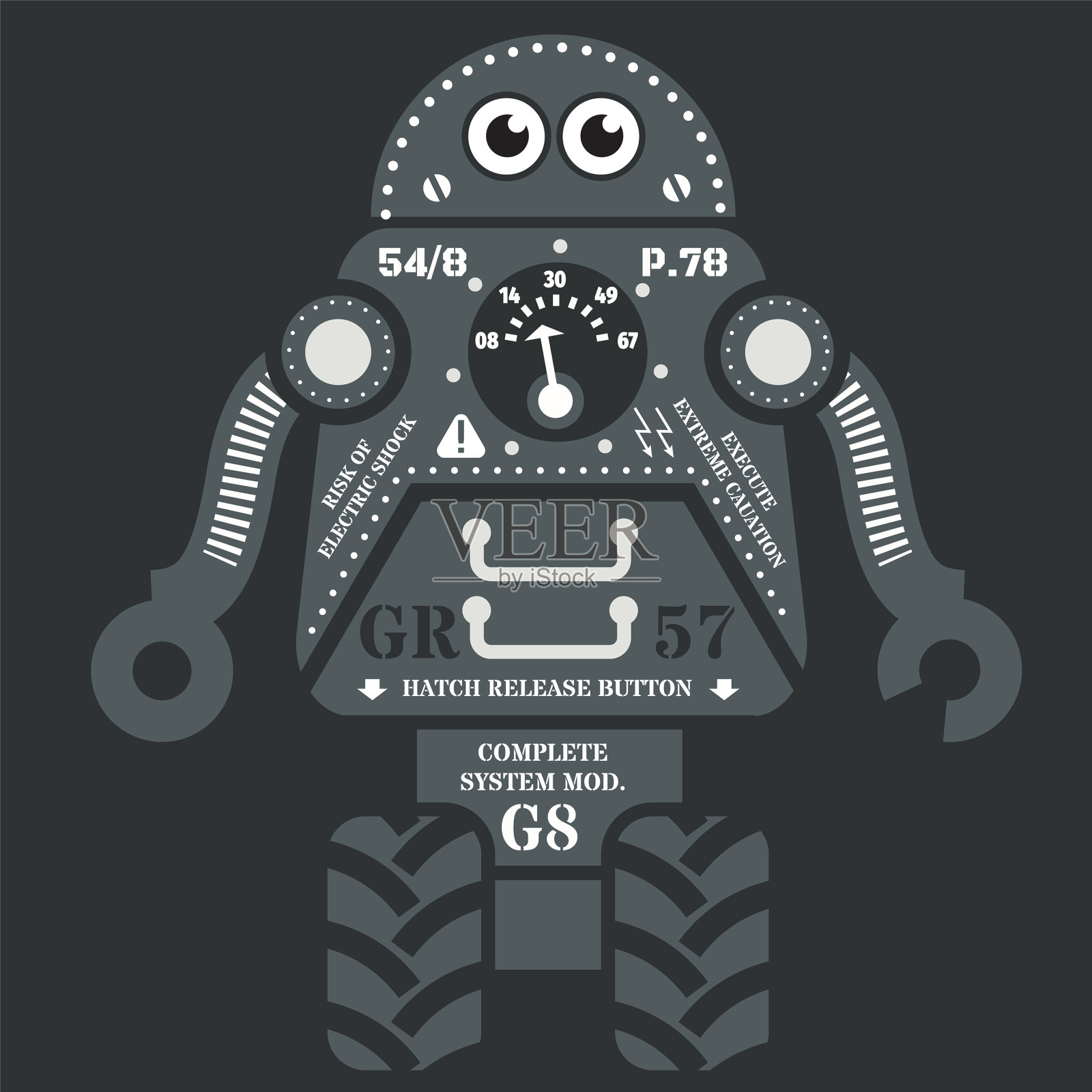 滚动机器人插画图片素材